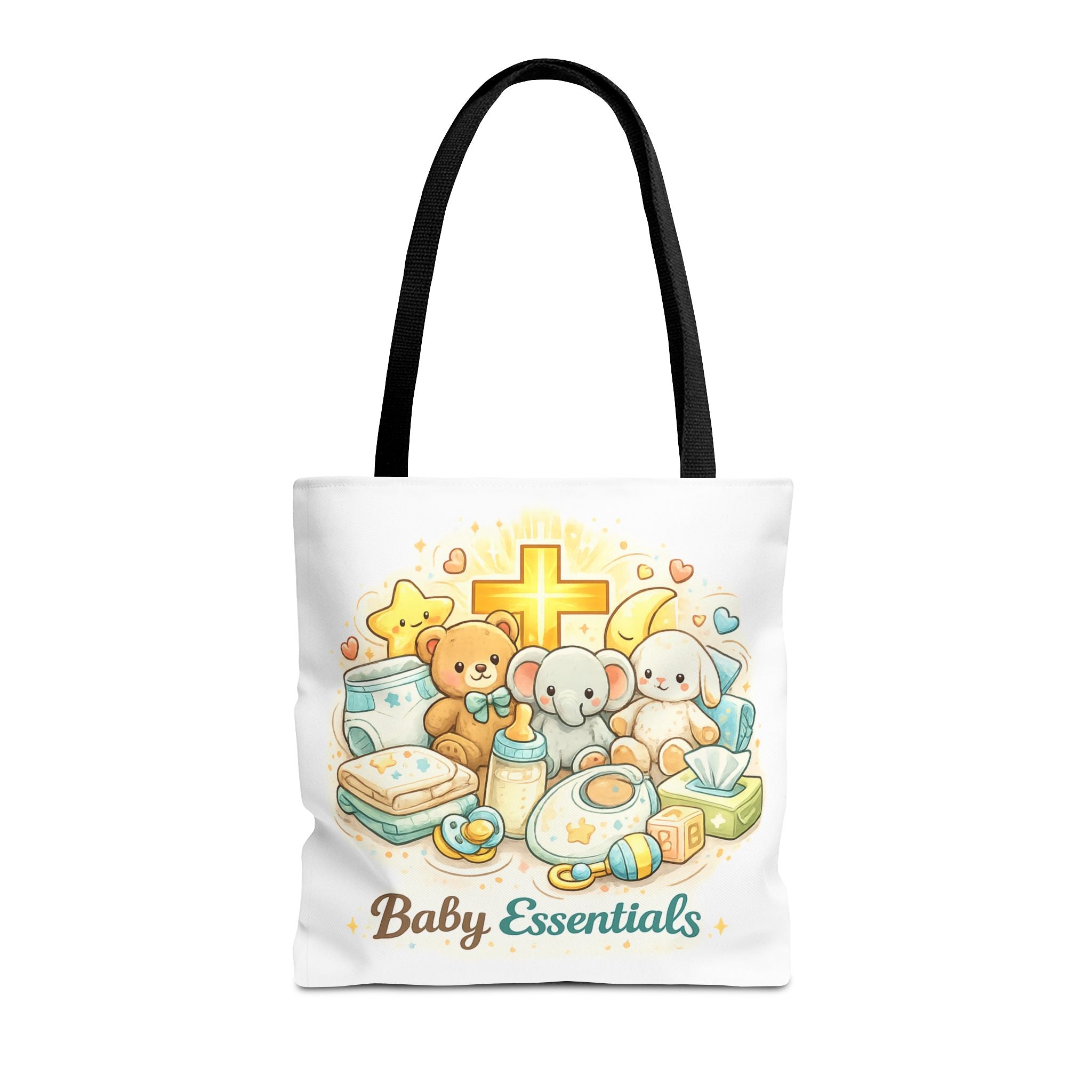 Baby Essentials White Tote Bag | All-Over Print Tote