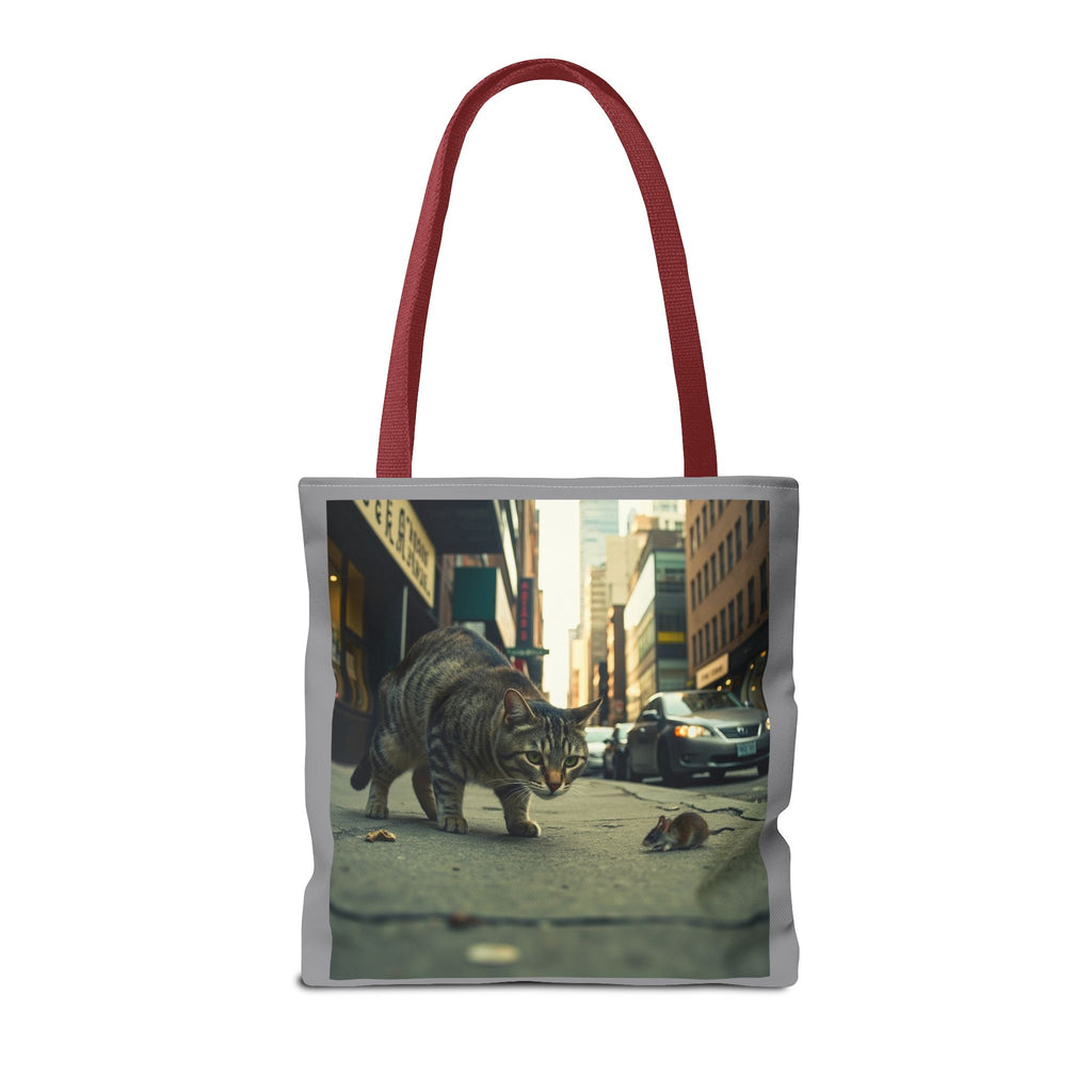 Cat and Mouse Tote Bag, Kitty Tote, Animal Print Bag, Cute Carryall, Canvas Shoulder Bag, Cat Lover Gift