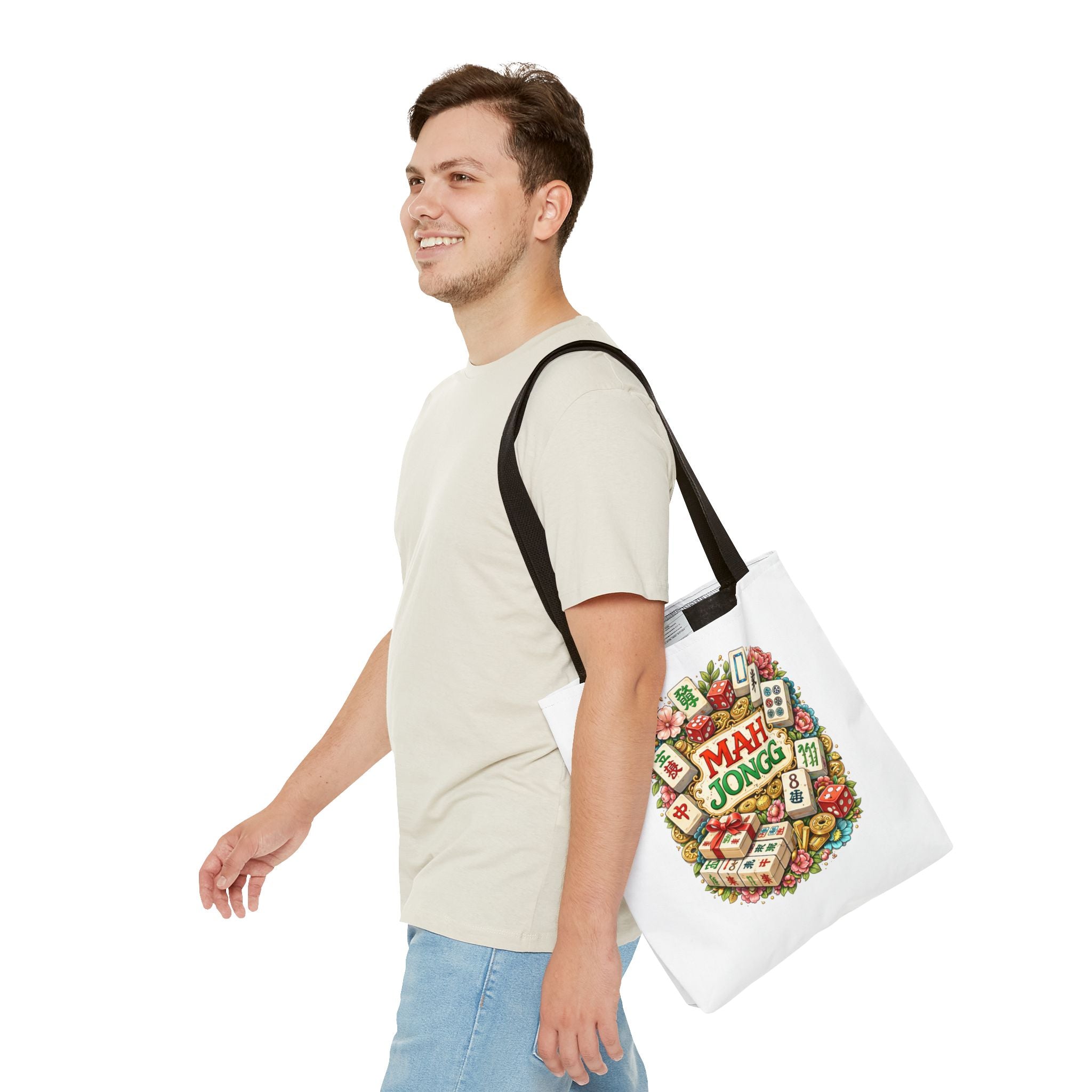 White American Mahjongg Tiles Tote Bag | All-Over Print Tote