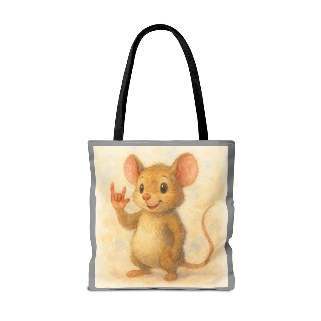 Tote Bag - Mouse 3 I Love You, Cute Animal Print, Carry-All Shoulder Bag, Reusable Shopping Tote, Gift for Animal Lovers