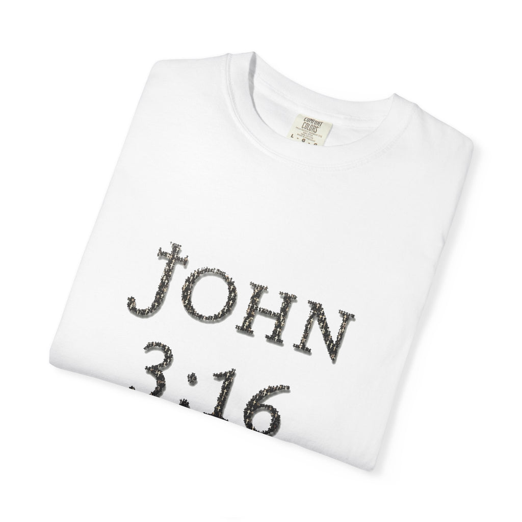 John 3:16 Scripture Cross T-shirt (Ver. 1) | Christian Bible Verse Tee