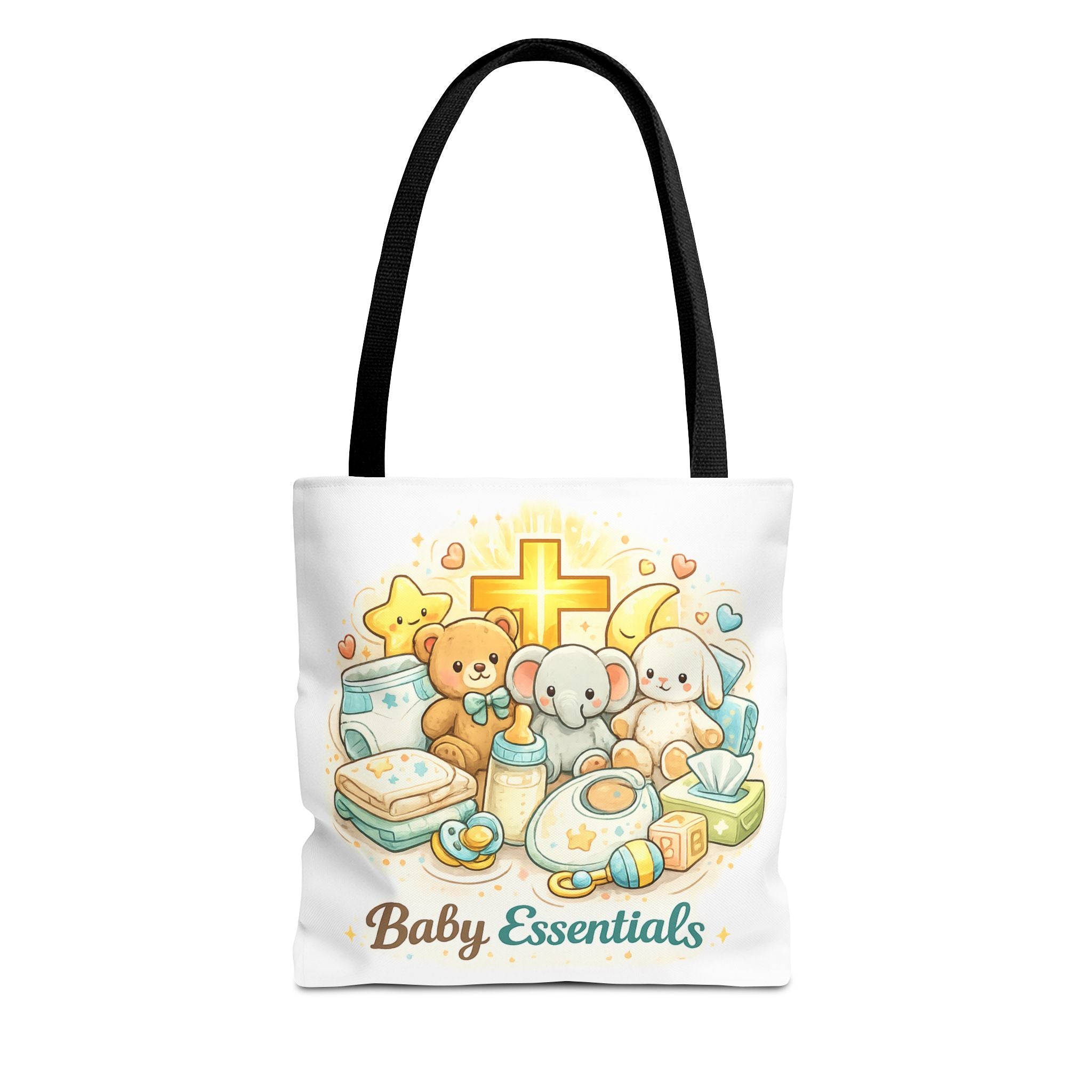 Baby Essentials White Tote Bag | All-Over Print Tote