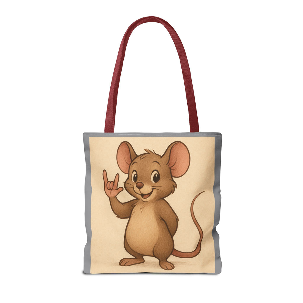 Tote Bag - Mouse I Love You, Cute Animal Print, Carry-All Shoulder Bag, Reusable Shopping Tote, Gift for Animal Lovers, Eco-Friendly Grocery