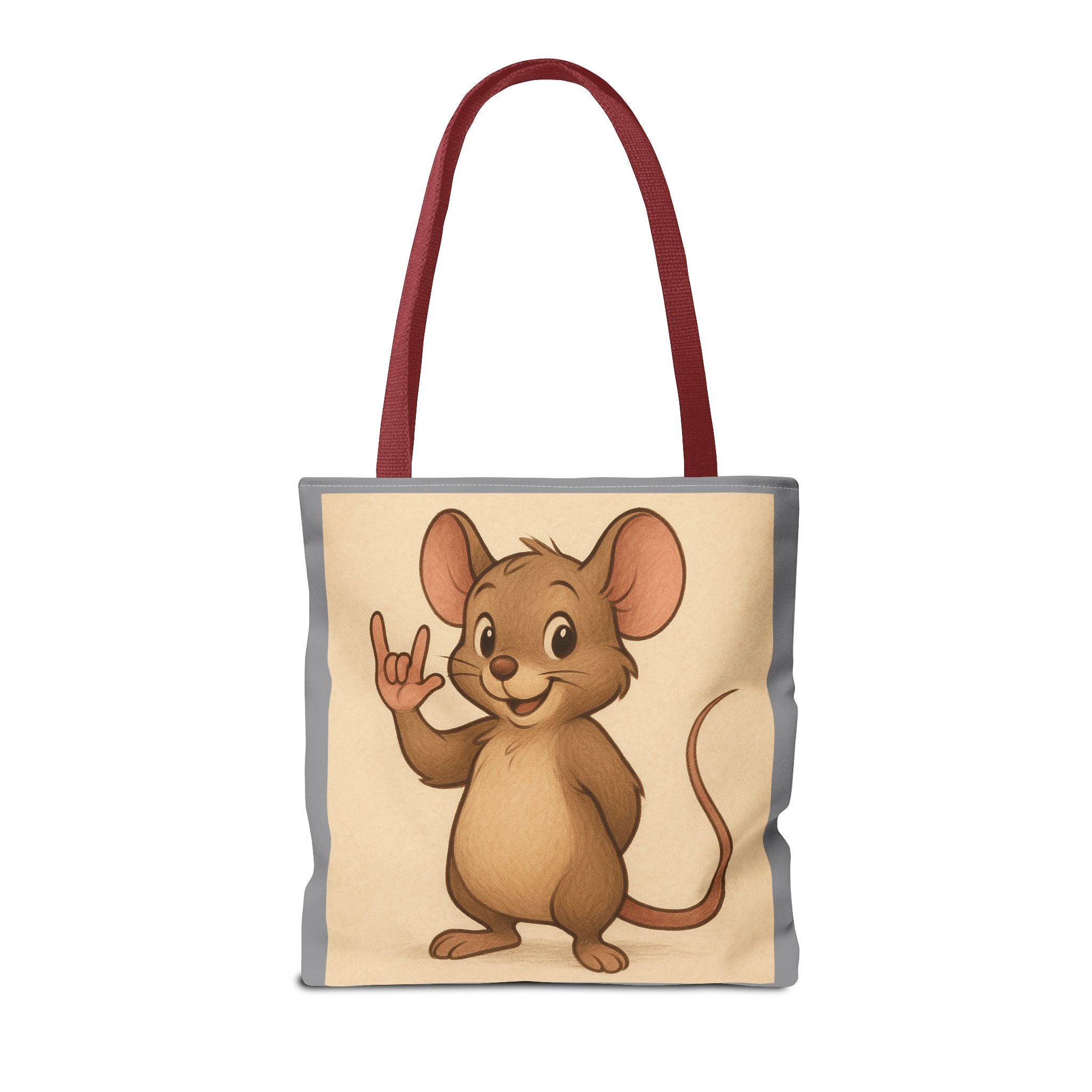 Tote Bag - Mouse I Love You, Cute Animal Print, Carry-All Shoulder Bag, Reusable Shopping Tote, Gift for Animal Lovers, Eco-Friendly Grocery