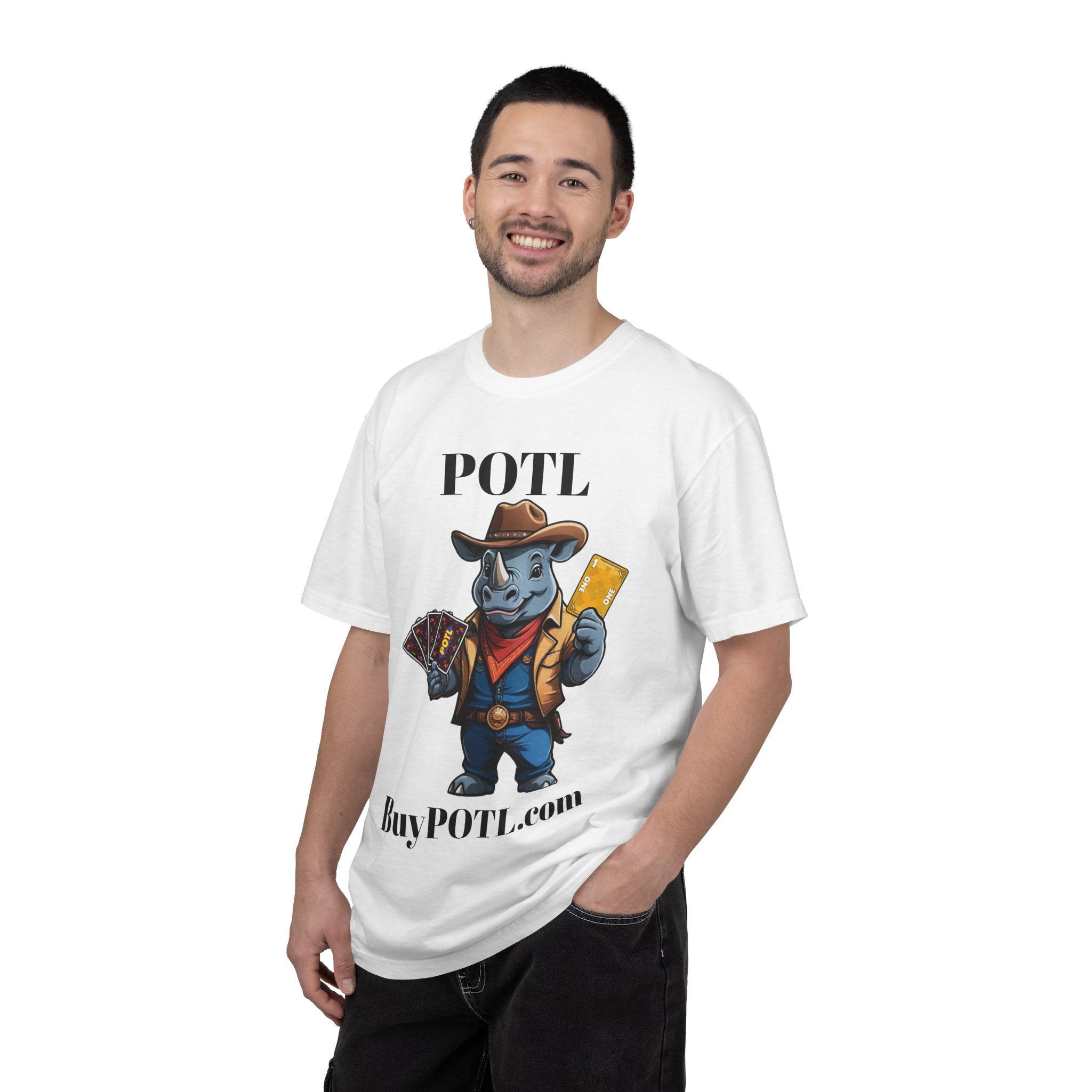 Cowboy Rhino POTL Mascot T-shirt | Board Game Character Tee