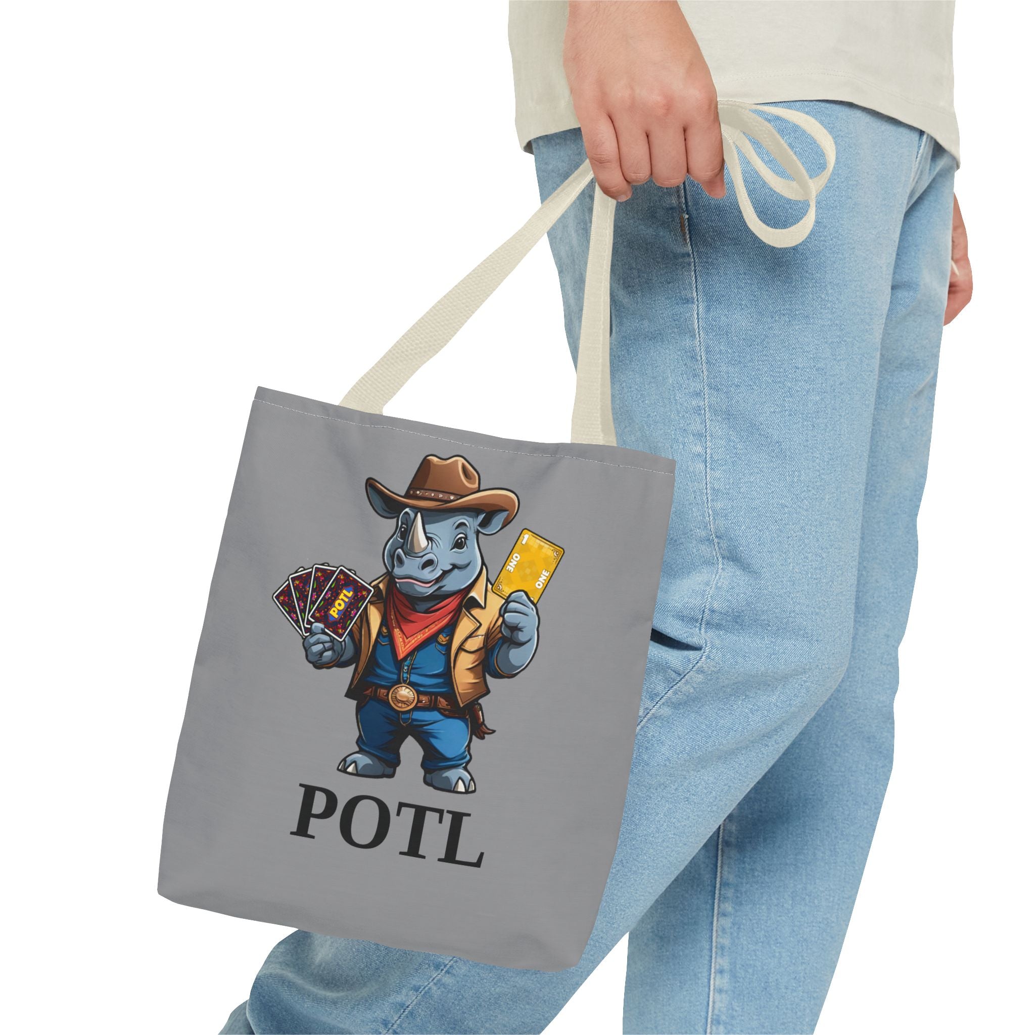 POTL Rhino Cowboy Mascot Tote Bag
