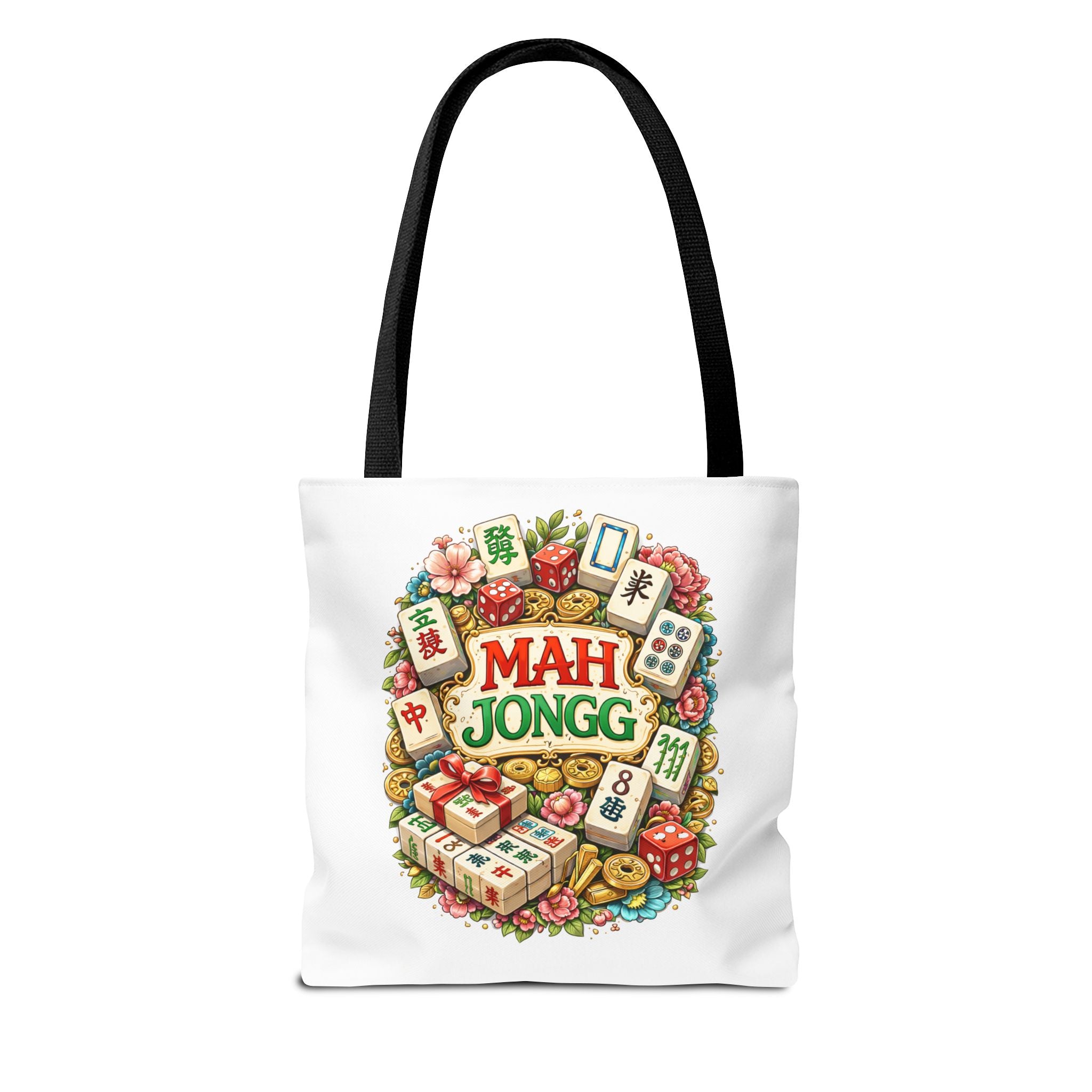 Personalize White American Mahjongg Tiles Tote Bag | All-Over Print Tote