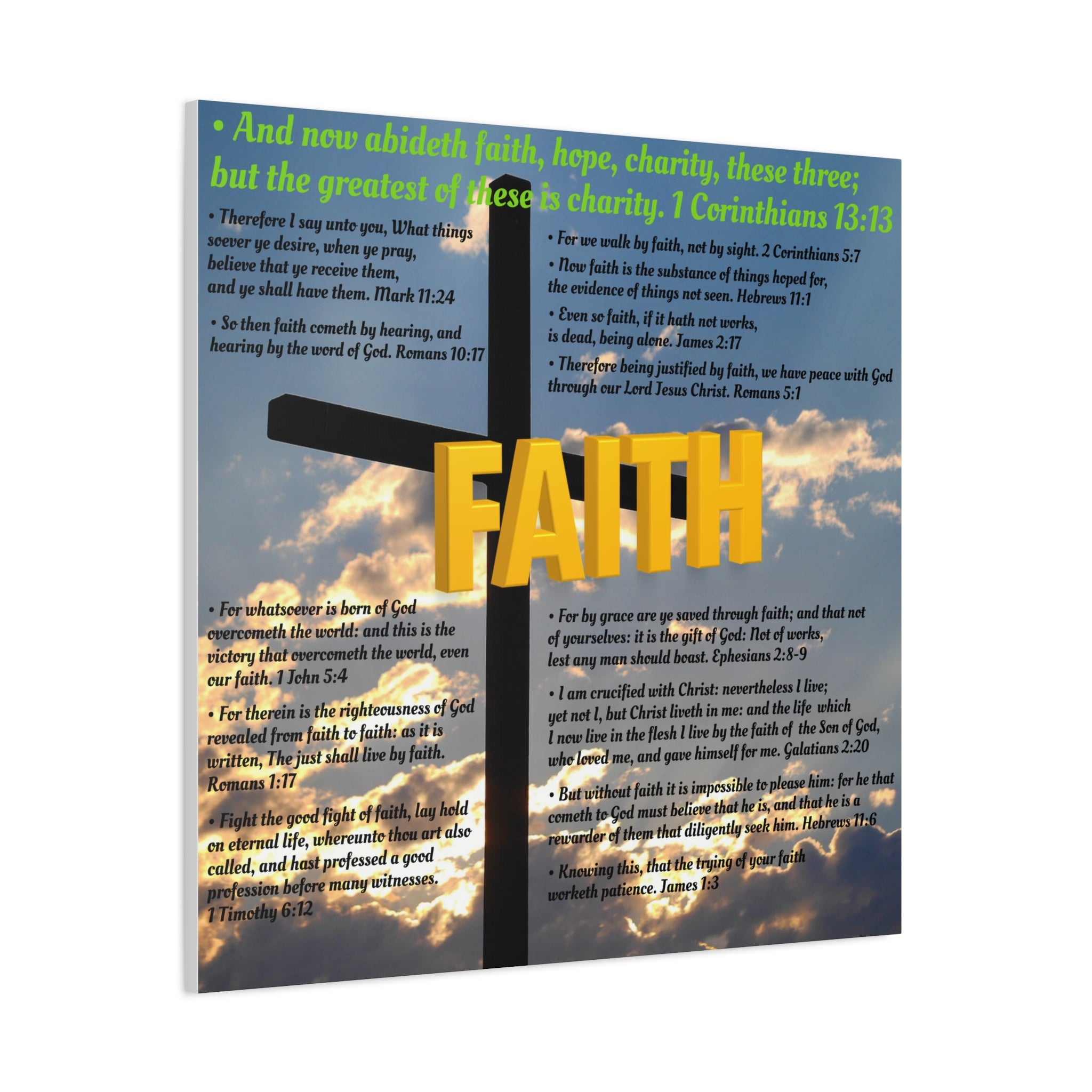 Faith Set 1 of 3 Canvas Art, Stretched Canvas Print Wall Decor, Unique Gift Idea