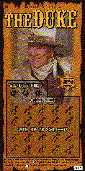 The Duke John Wayne (2 Ticket Set) Sample Void #831