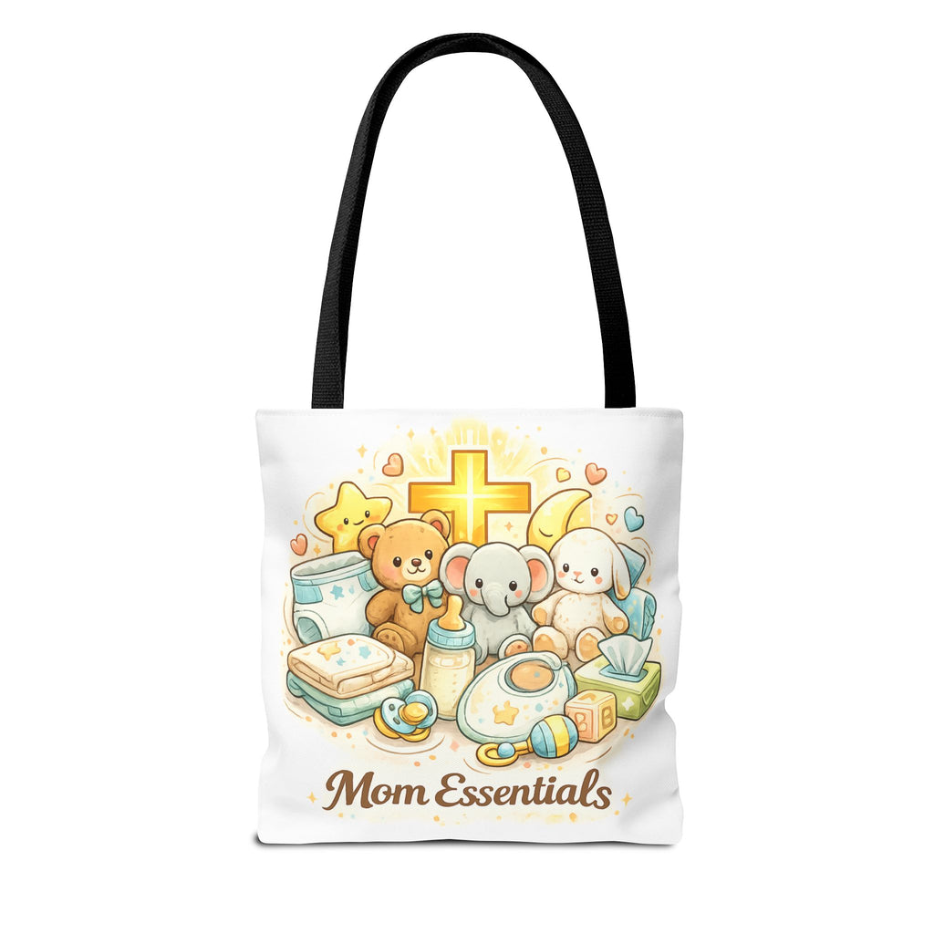 Mom Essentials White Tote Bag | All-Over Print Tote