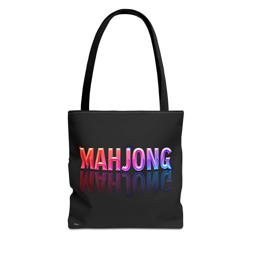 Black Mahjong Tiles Tote Bag | All-Over Print Tote