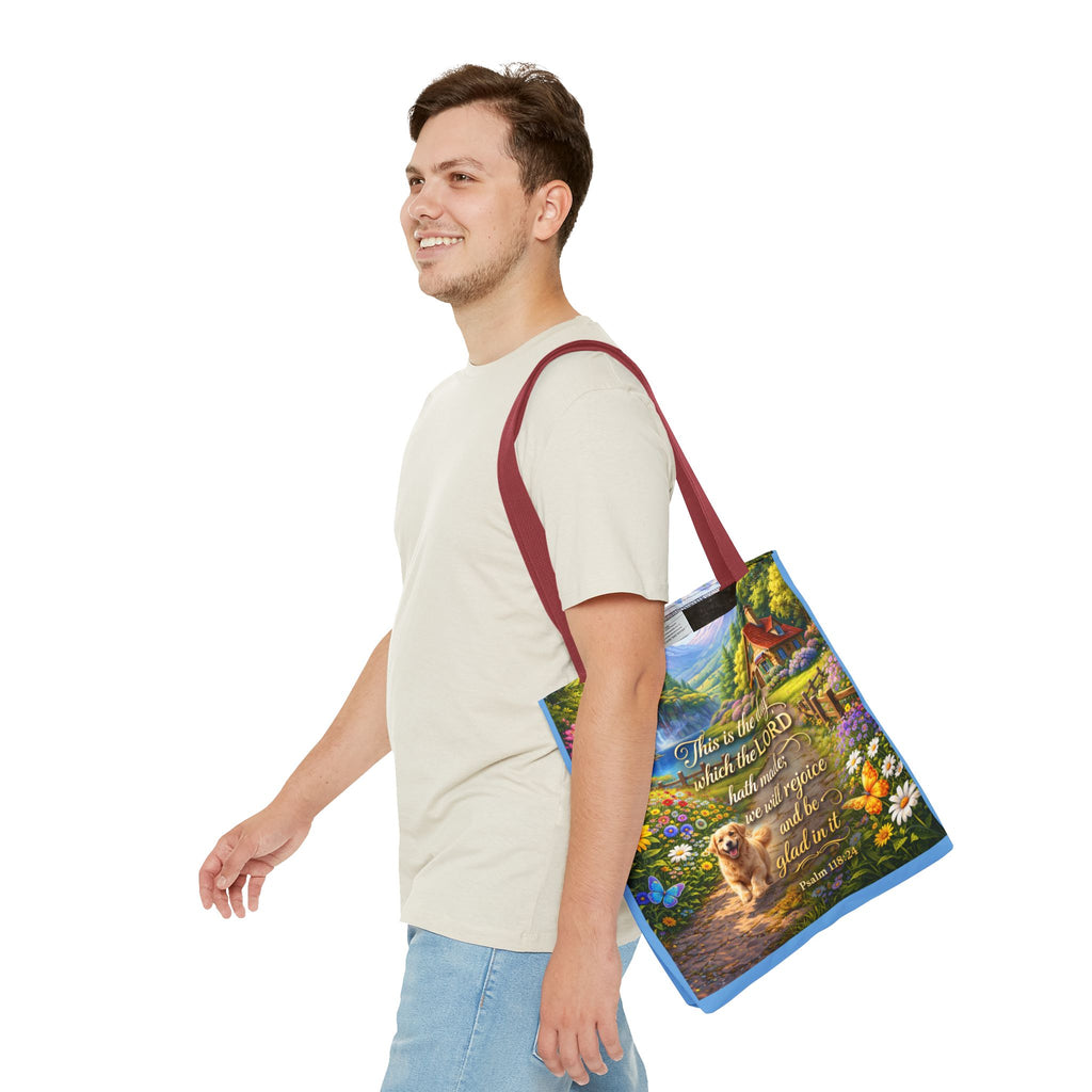 This Is The Day Which The Lord Hath Made | Christian Tote Bag | Scripture Canvas Tote