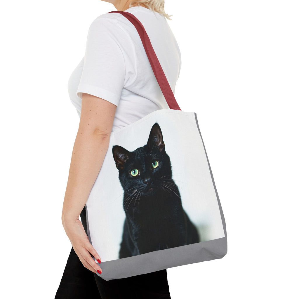 Tote Bag - Black Cat, Carry-All Shoulder Bag, Reusable Shopping Tote, Gift for Animal Lovers