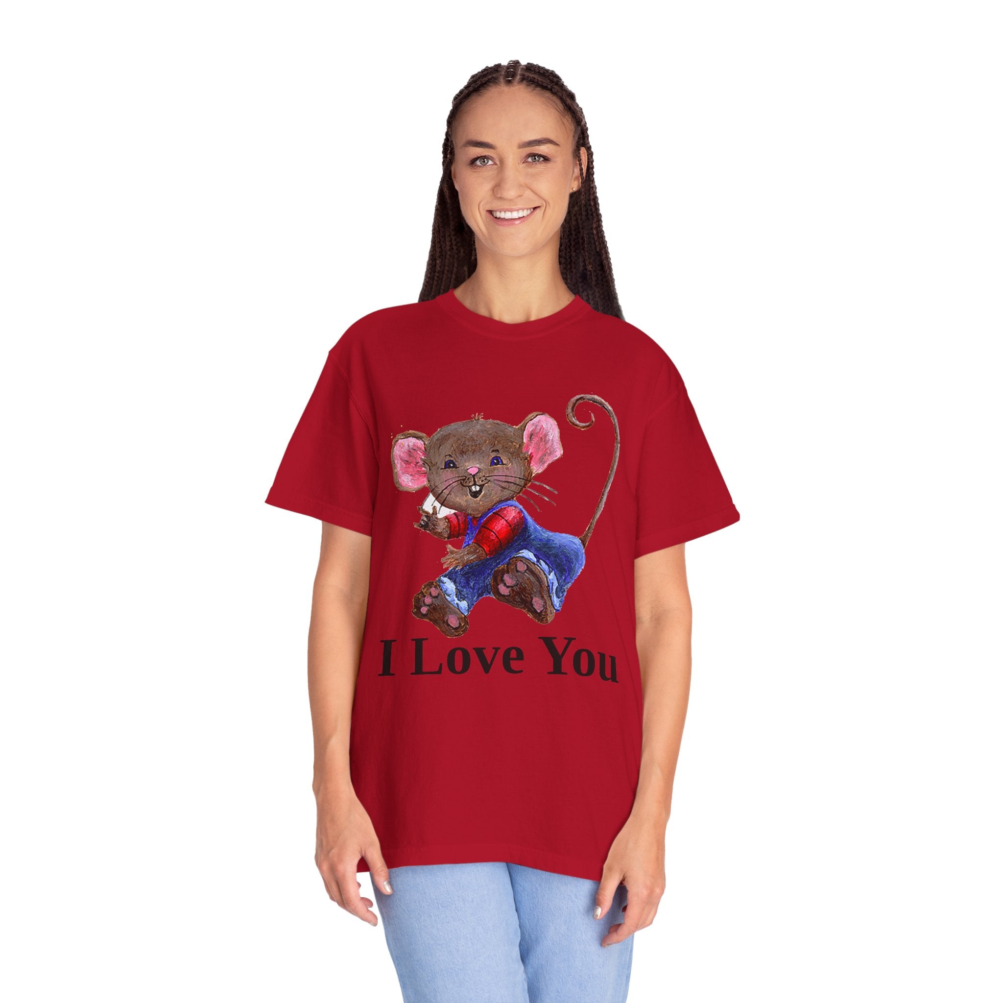 I Love You Mouse Version 2 Unisex T-shirt, Apparel, Clothing, Cute Mouse Tee, Christian Gift, Casual Top