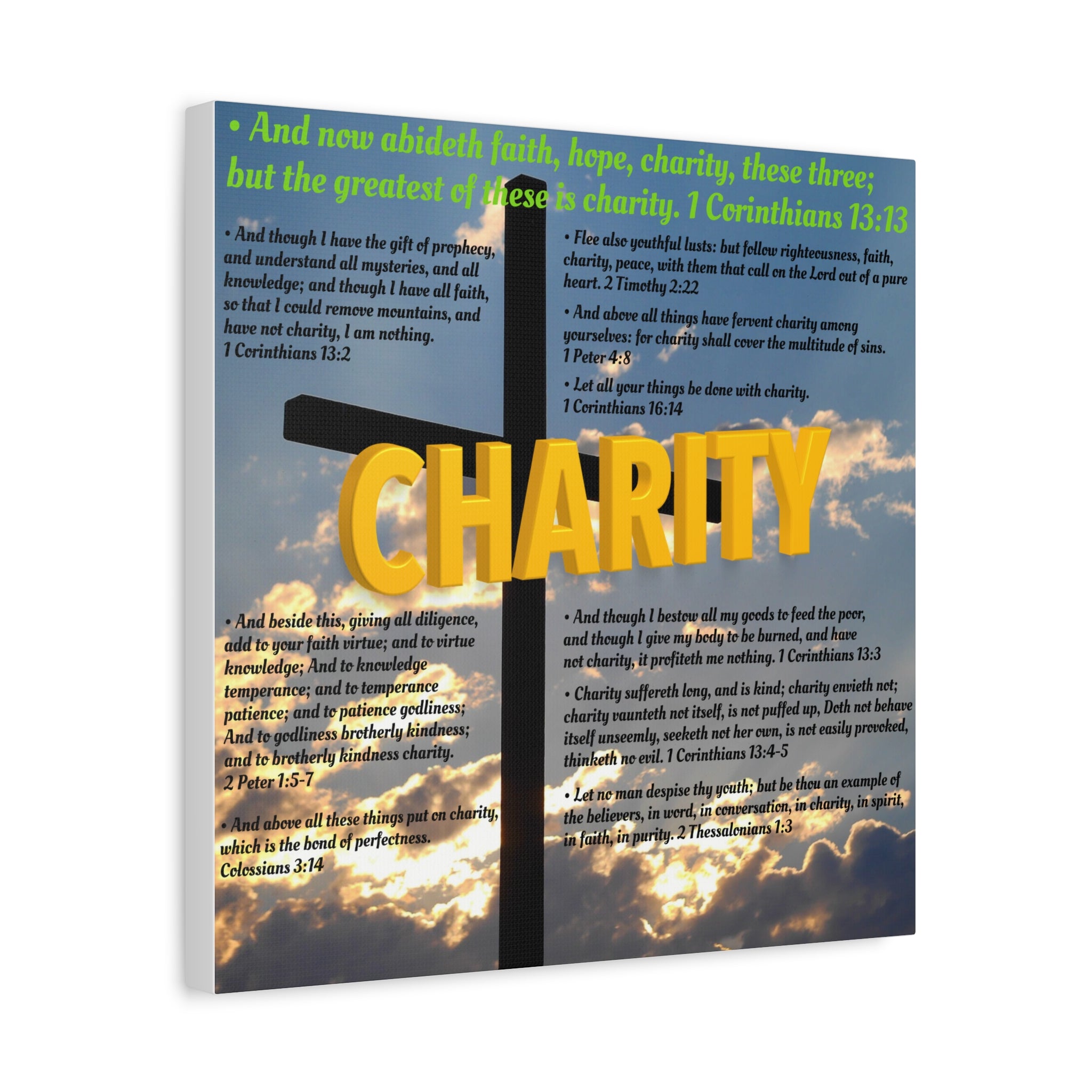 Charity Set 3 of 3 Canvas Art, Stretched Canvas Print Wall Decor, Unique Gift Idea