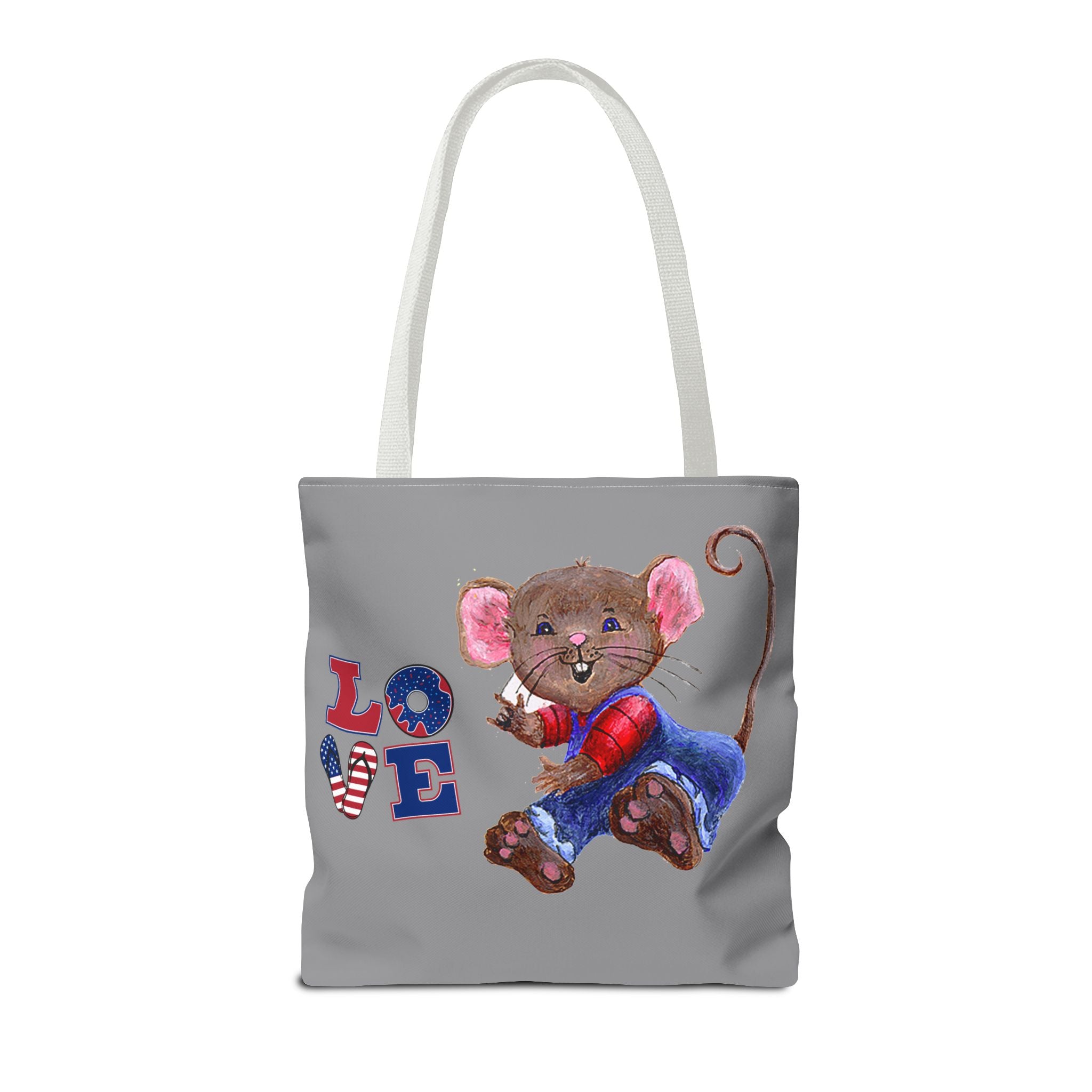 I Love You Mouse Patriotic LOVE Tote Bag | Mouse 2 | All-Over Print