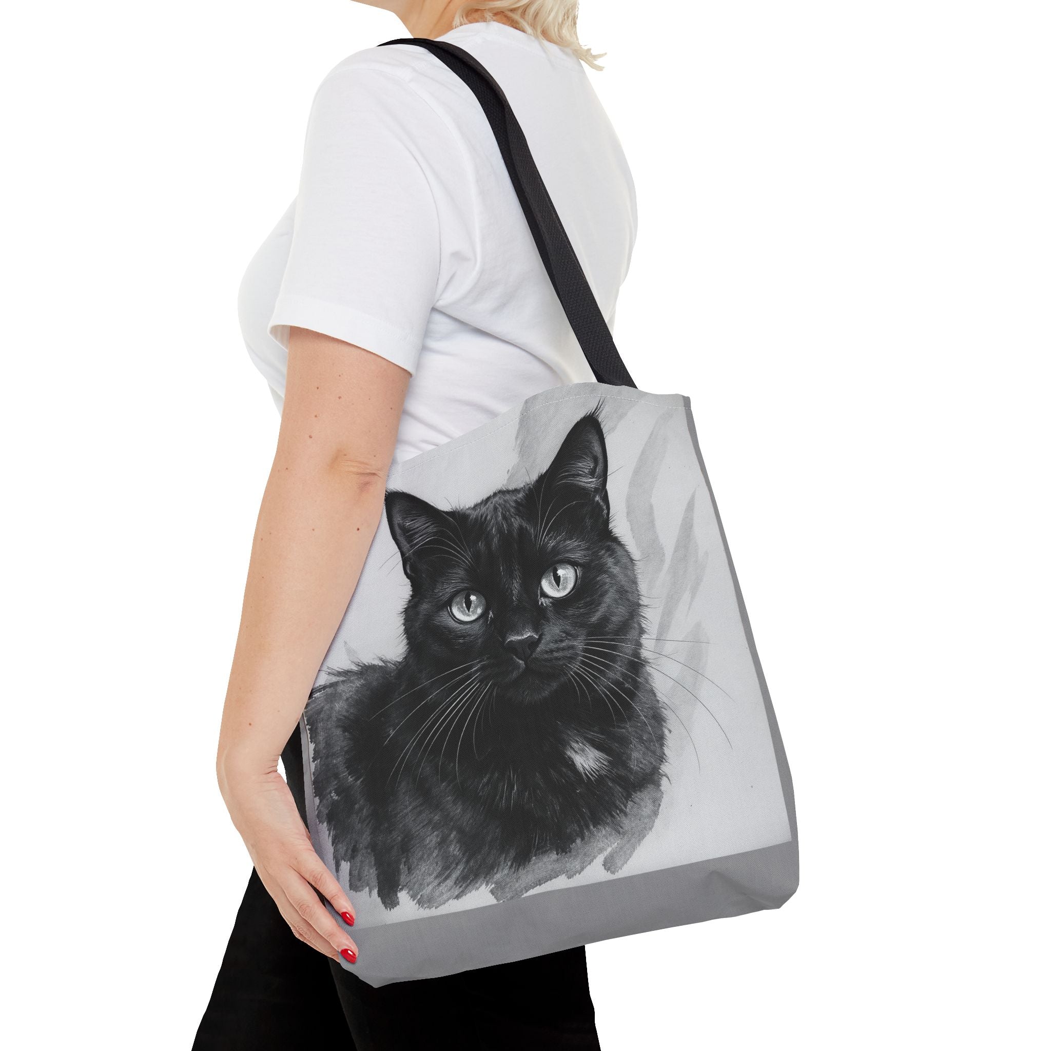 Tote Bag - Charcoal Cat, Carry-All Shoulder Bag, Reusable Shopping Tote, Gift for Animal Lovers