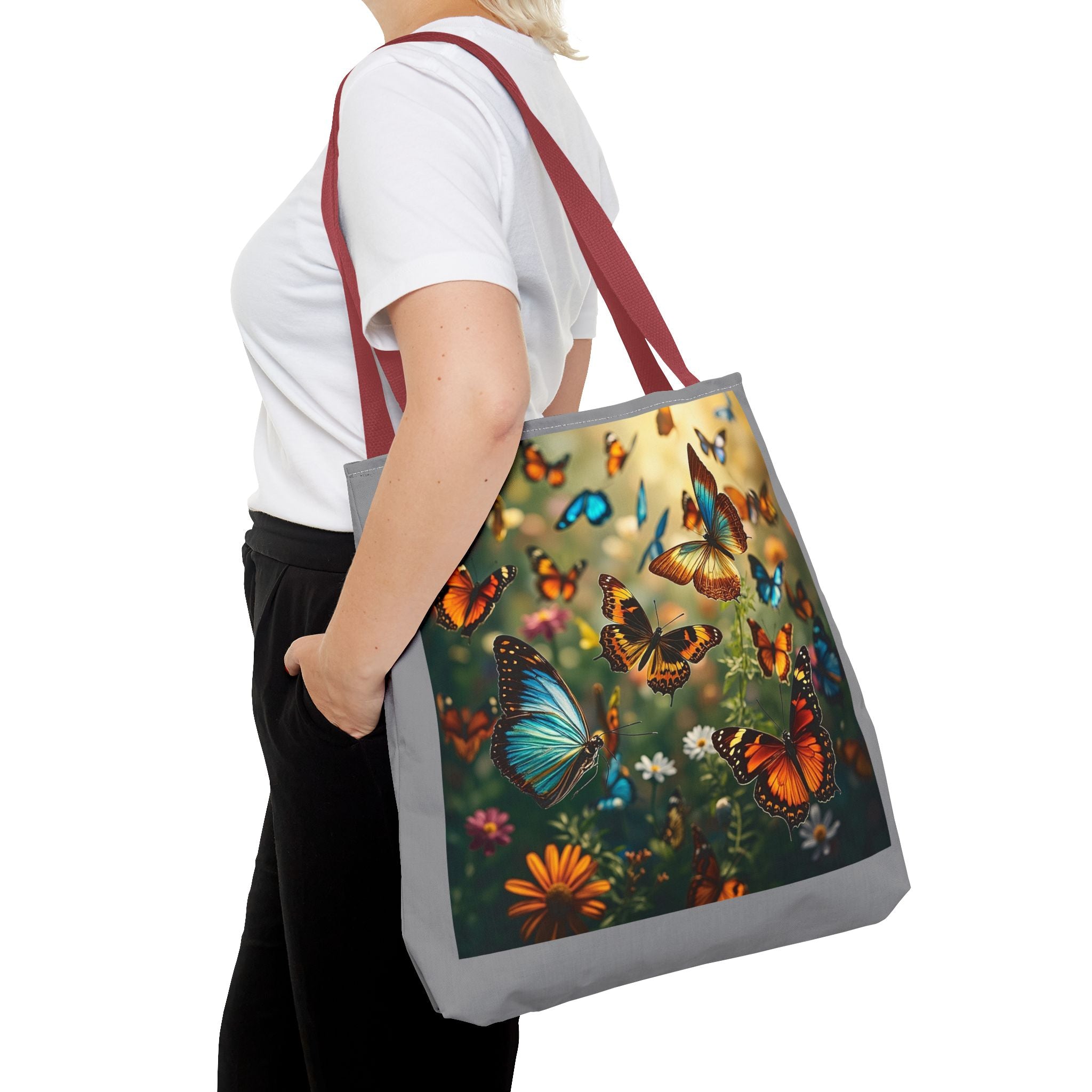 Butterfly Swam 2 Tote Bag - Floral Nature Garden Shopping Bag, Reusable Canvas Handbag, Eco-Friendly Market Tote, Gift for Her, Spring