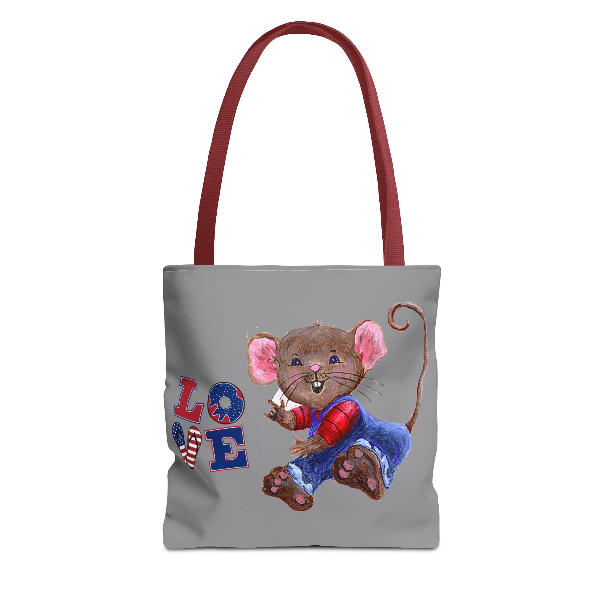 I Love You Mouse Patriotic LOVE Tote Bag | Mouse 2 | All-Over Print