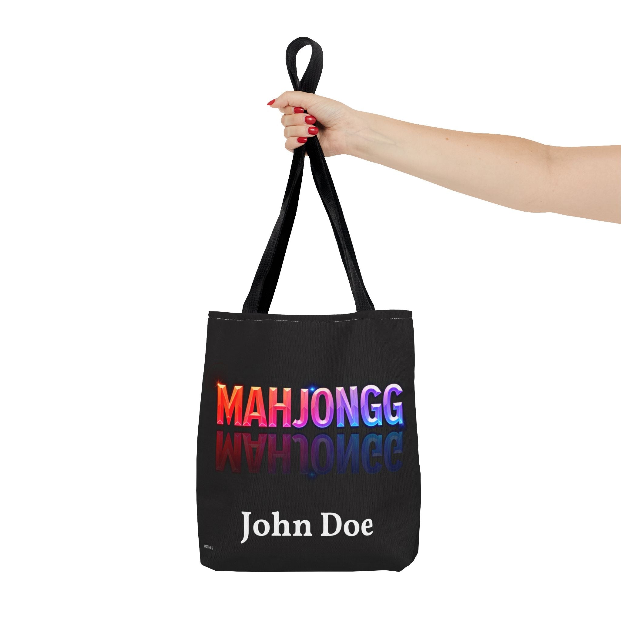 Personalize Black American Mahjongg Tiles Tote Bag | All-Over Print Tote