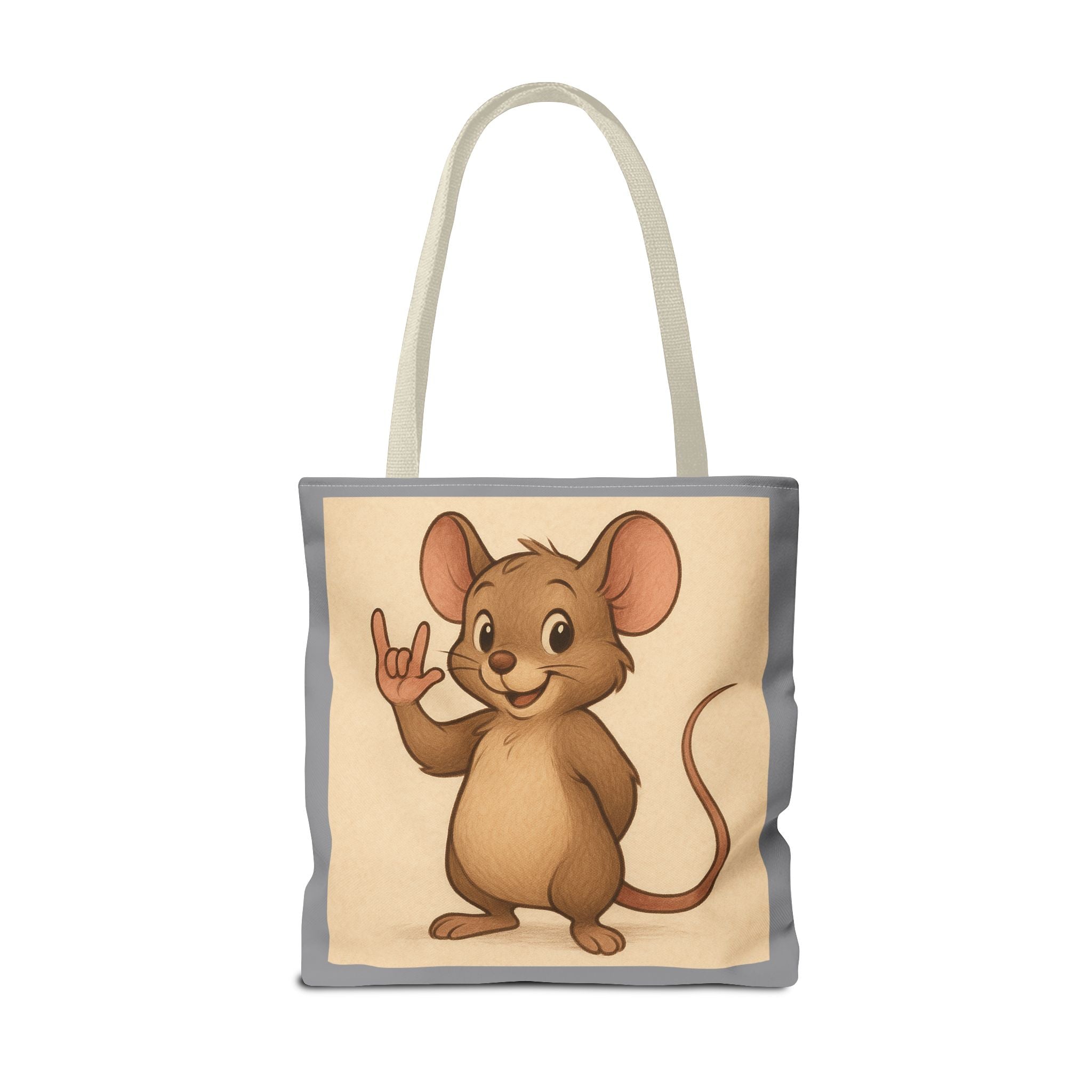 Tote Bag - Mouse I Love You, Cute Animal Print, Carry-All Shoulder Bag, Reusable Shopping Tote, Gift for Animal Lovers, Eco-Friendly Grocery