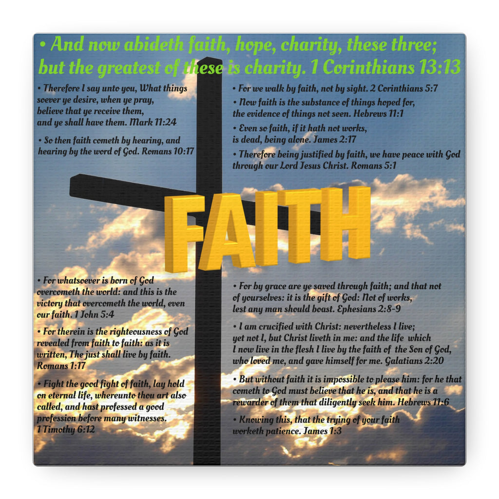 Faith Set 1 of 3 Canvas Art, Stretched Canvas Print Wall Decor, Unique Gift Idea