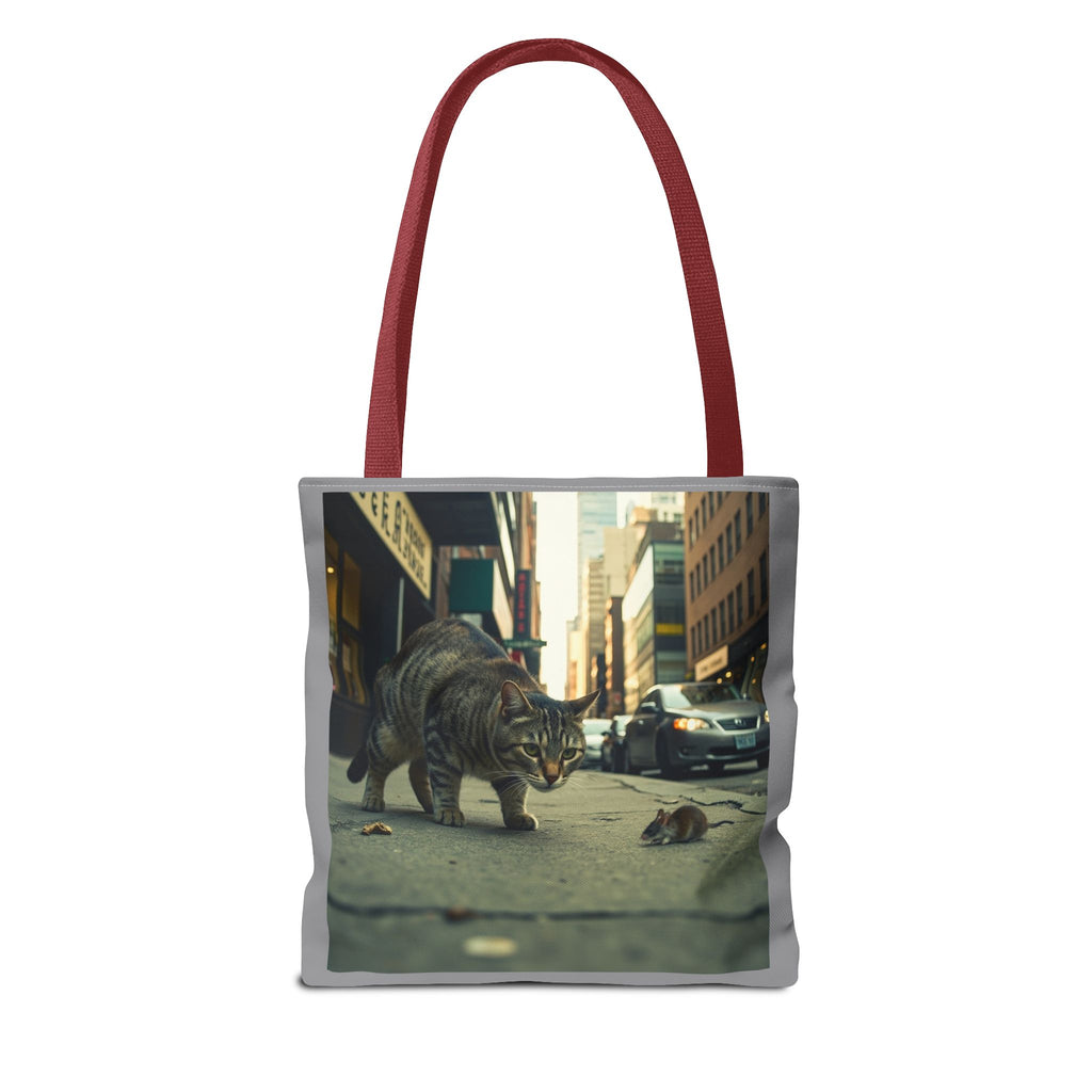Cat and Mouse Tote Bag, Kitty Tote, Animal Print Bag, Cute Carryall, Canvas Shoulder Bag, Cat Lover Gift