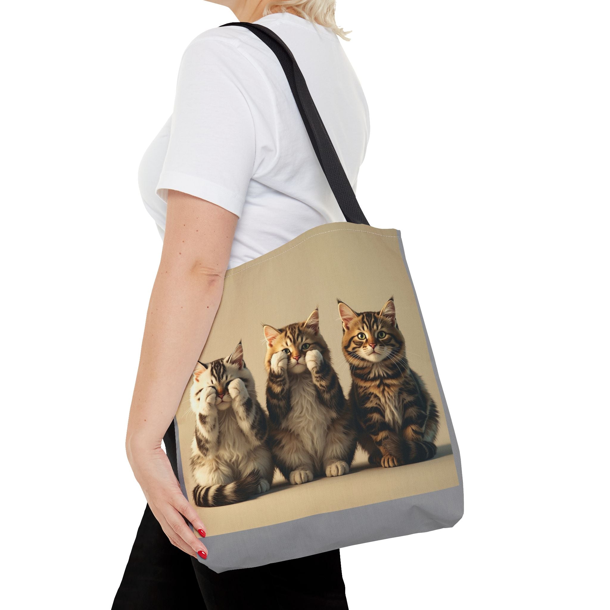 Tote Bag - Three Cats, Carry-All Shoulder Bag, Reusable Shopping Tote, Gift for Animal Lovers