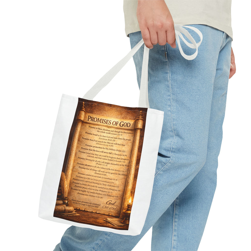 The Promises of God Tote Bag | Scripture Faith Design