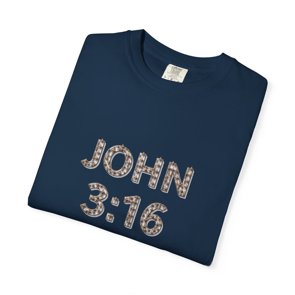 John 3:16 Scripture Cross T-shirt (Ver. 3) | Christian Bible Verse Tee