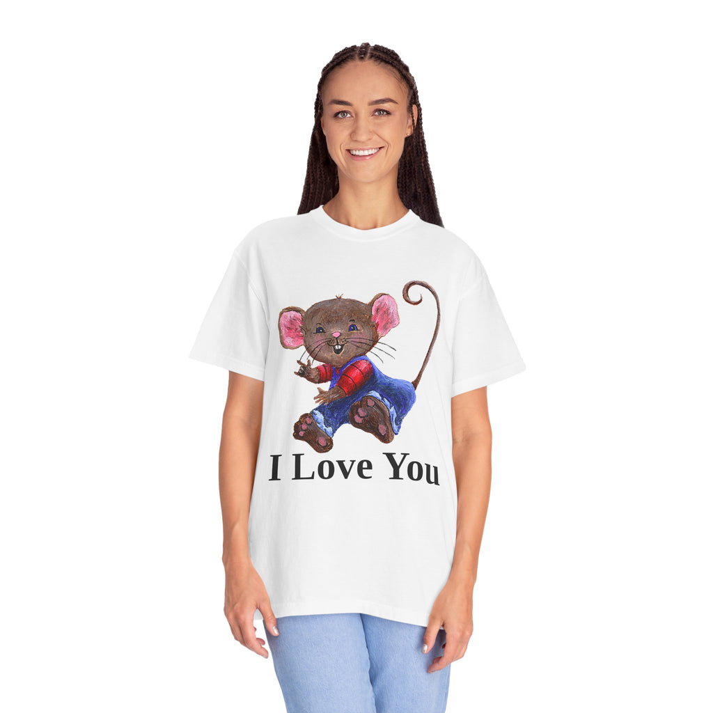 I Love You Mouse Version 2 Unisex T-shirt, Apparel, Clothing, Cute Mouse Tee, Christian Gift, Casual Top