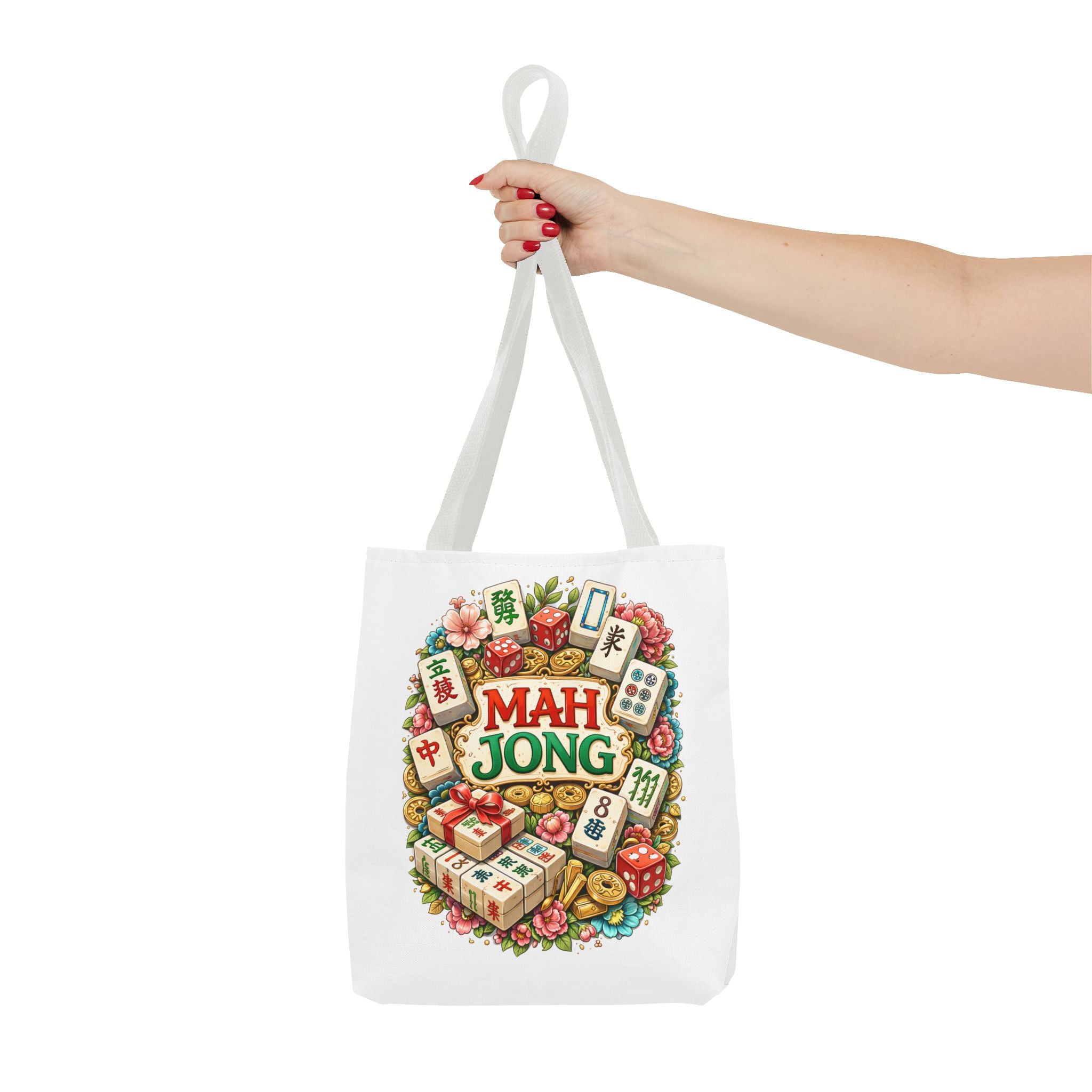 White Mahjong Tiles Tote Bag | All-Over Print Tote