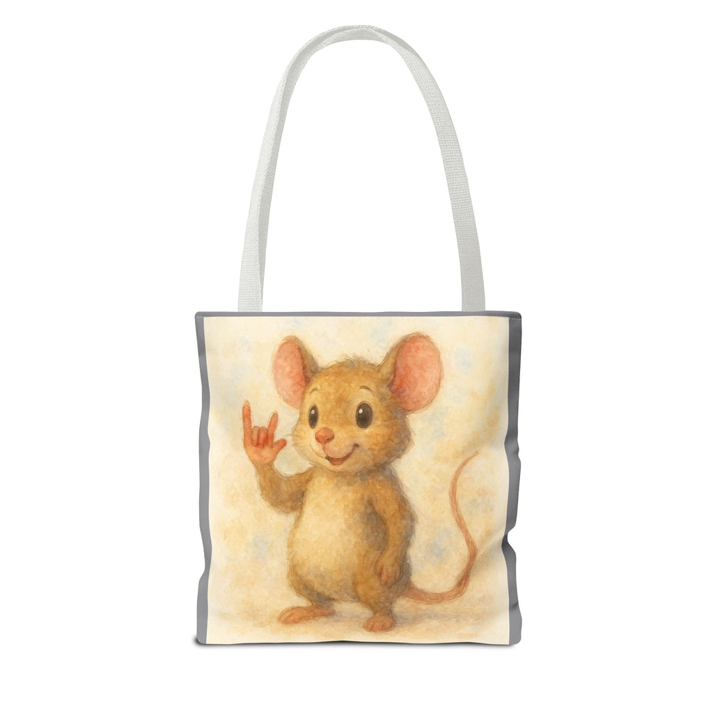 Tote Bag - Mouse 3 I Love You, Cute Animal Print, Carry-All Shoulder Bag, Reusable Shopping Tote, Gift for Animal Lovers