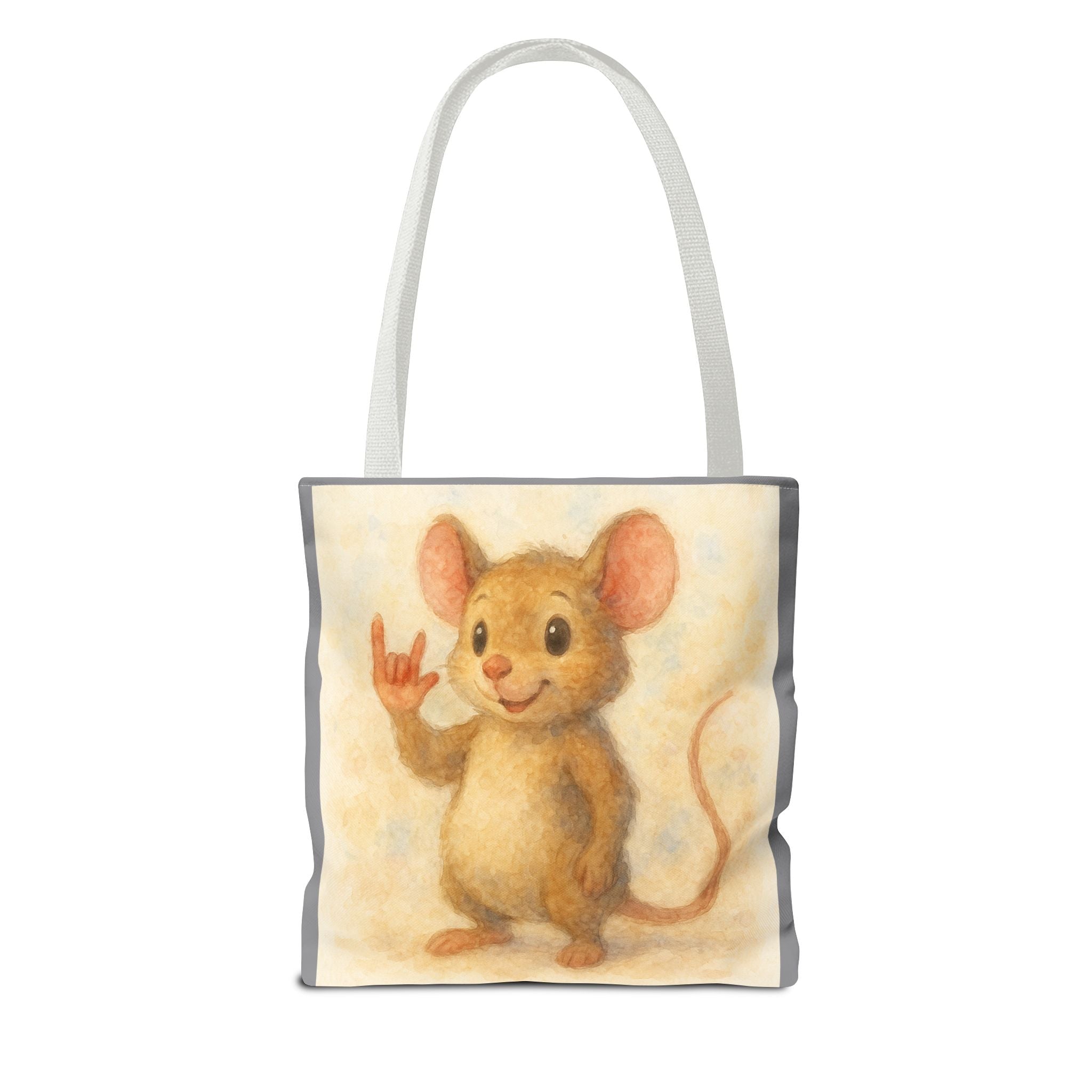 Tote Bag - Mouse 3 I Love You, Cute Animal Print, Carry-All Shoulder Bag, Reusable Shopping Tote, Gift for Animal Lovers