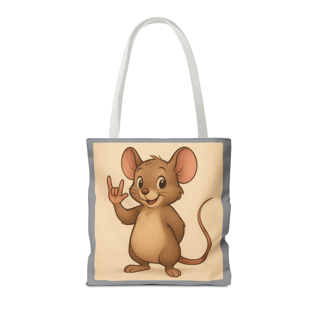 Tote Bag - Mouse I Love You, Cute Animal Print, Carry-All Shoulder Bag, Reusable Shopping Tote, Gift for Animal Lovers, Eco-Friendly Grocery