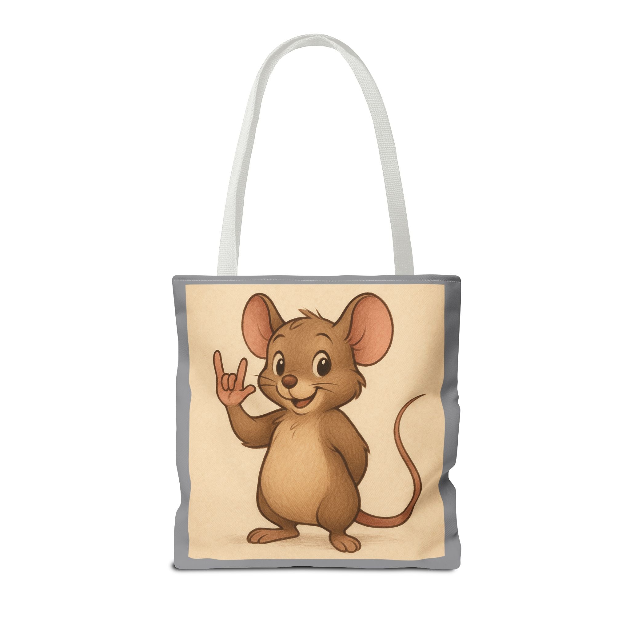 Tote Bag - Mouse I Love You, Cute Animal Print, Carry-All Shoulder Bag, Reusable Shopping Tote, Gift for Animal Lovers, Eco-Friendly Grocery