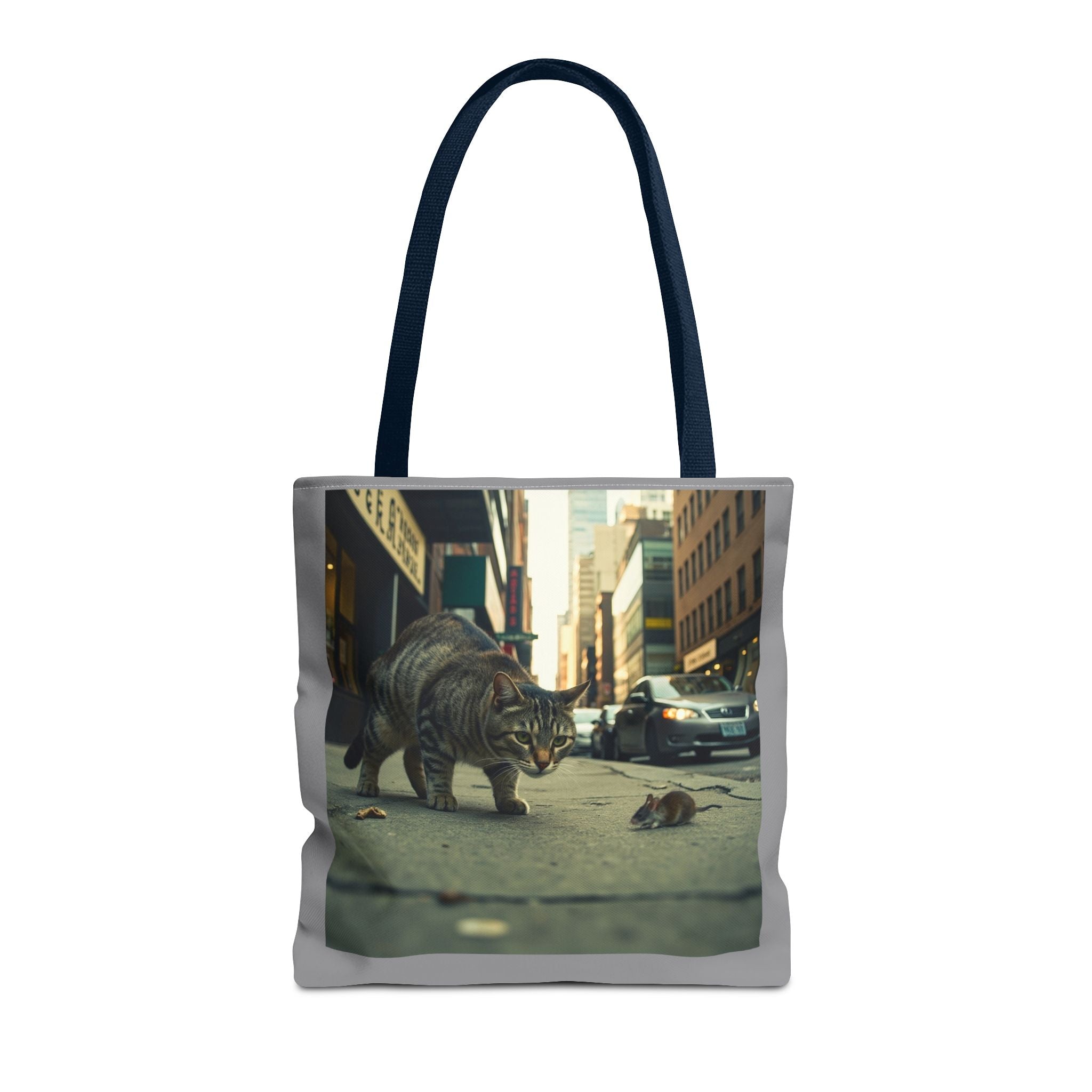 Cat and Mouse Tote Bag, Kitty Tote, Animal Print Bag, Cute Carryall, Canvas Shoulder Bag, Cat Lover Gift