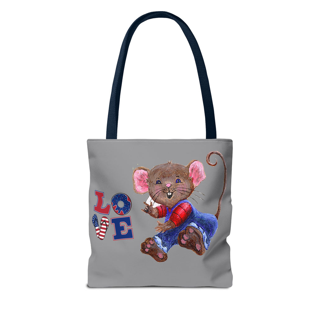 I Love You Mouse Patriotic LOVE Tote Bag | Mouse 1 AND Mouse 2 | All-Over Print