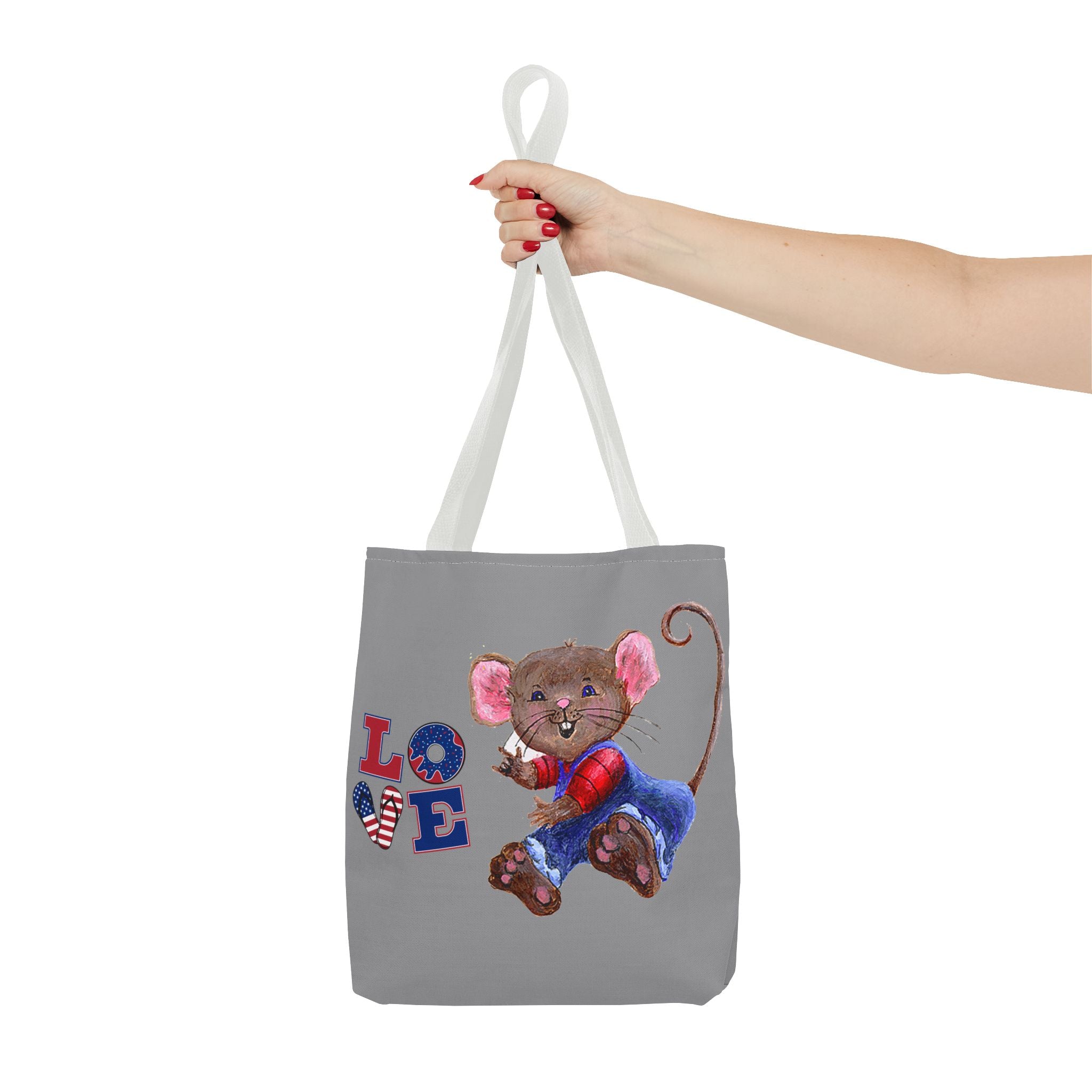 I Love You Mouse Patriotic LOVE Tote Bag | Mouse 2 | All-Over Print