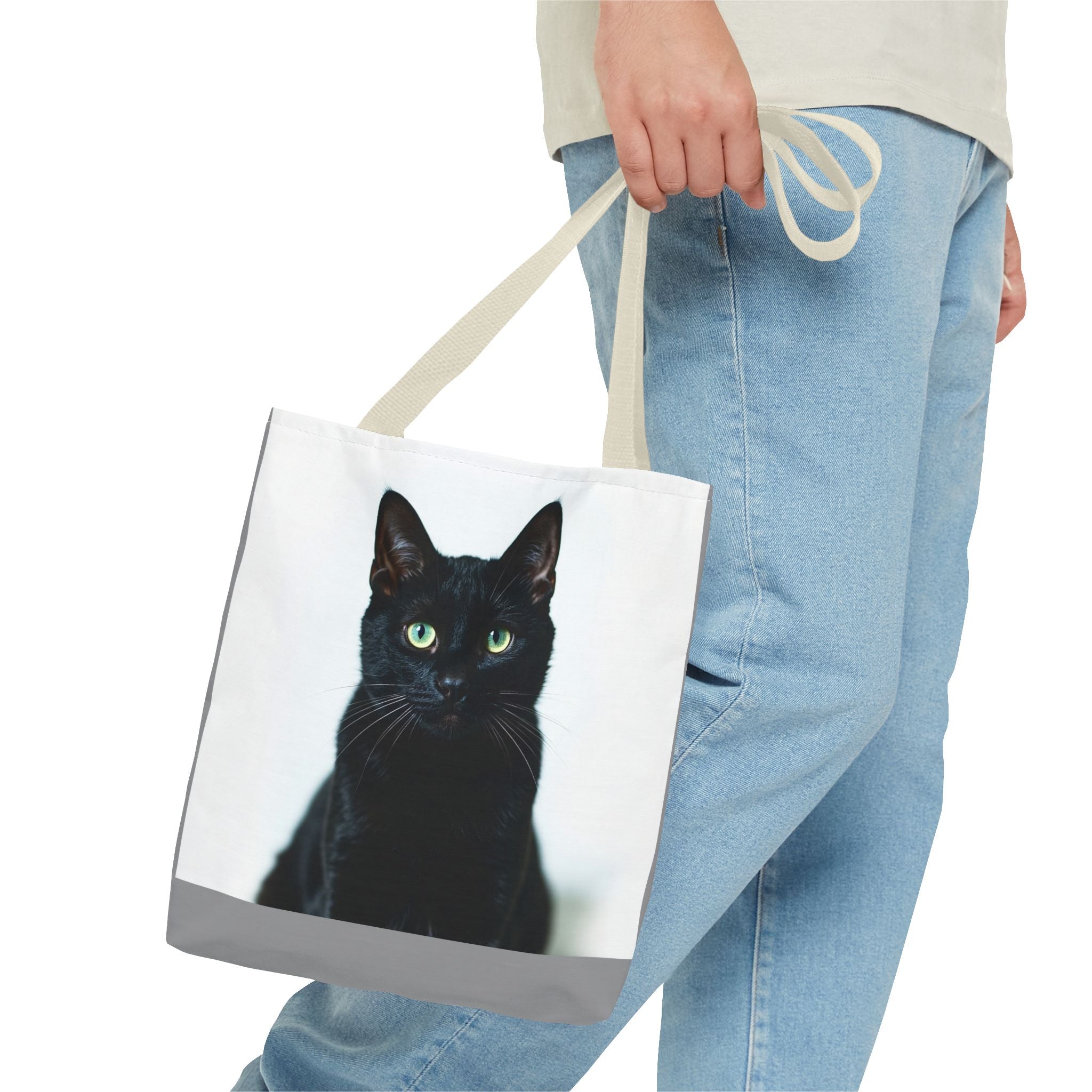 Tote Bag - Black Cat, Carry-All Shoulder Bag, Reusable Shopping Tote, Gift for Animal Lovers
