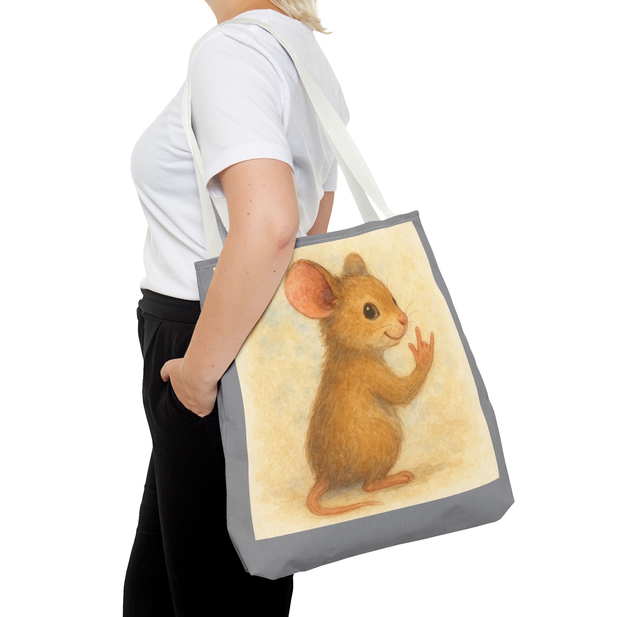 Tote Bag - Mouse 2 I Love You, Cute Animal Print, Carry-All Shoulder Bag, Reusable Shopping Tote, Gift for Animal Lovers