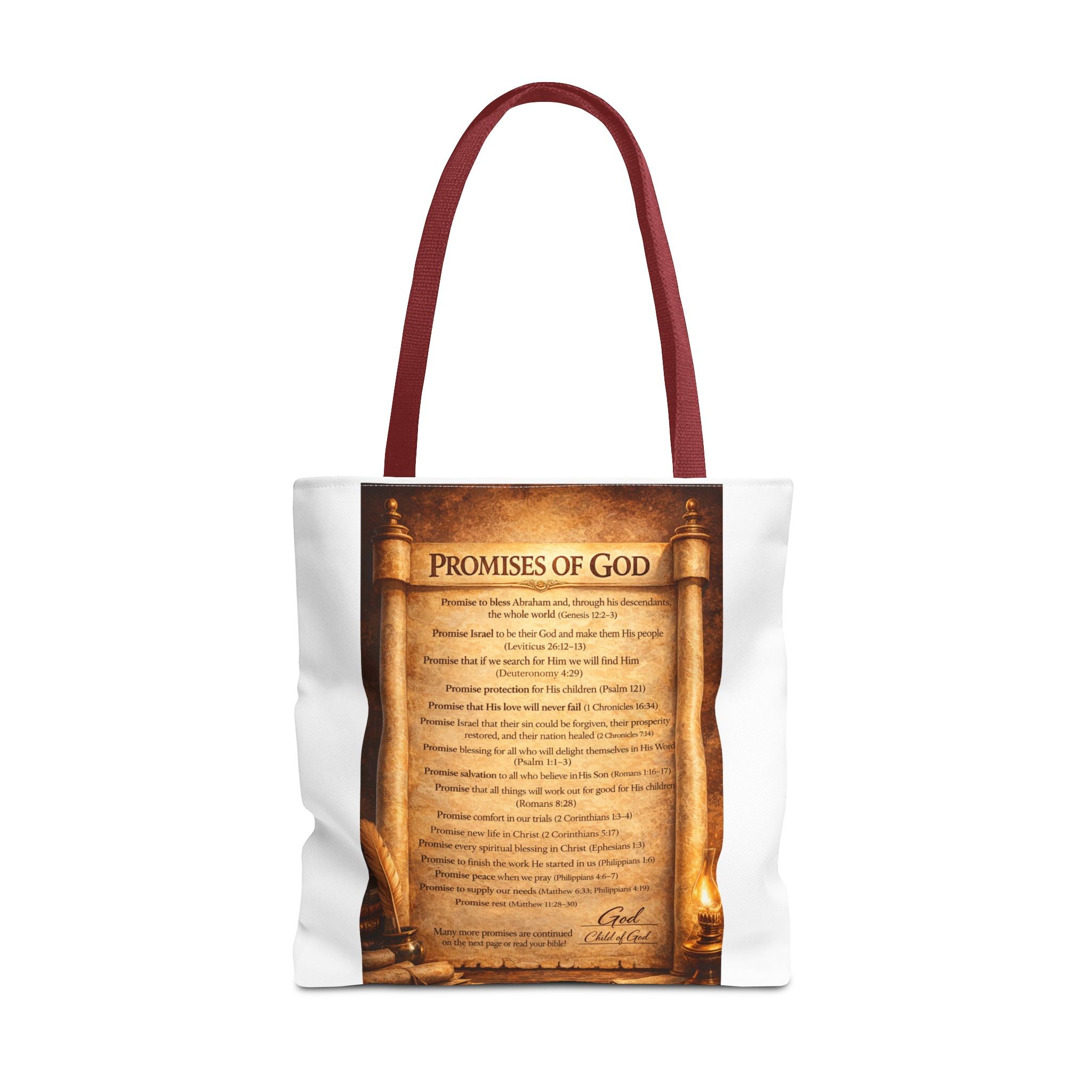 The Promises of God Tote Bag | Scripture Faith Design