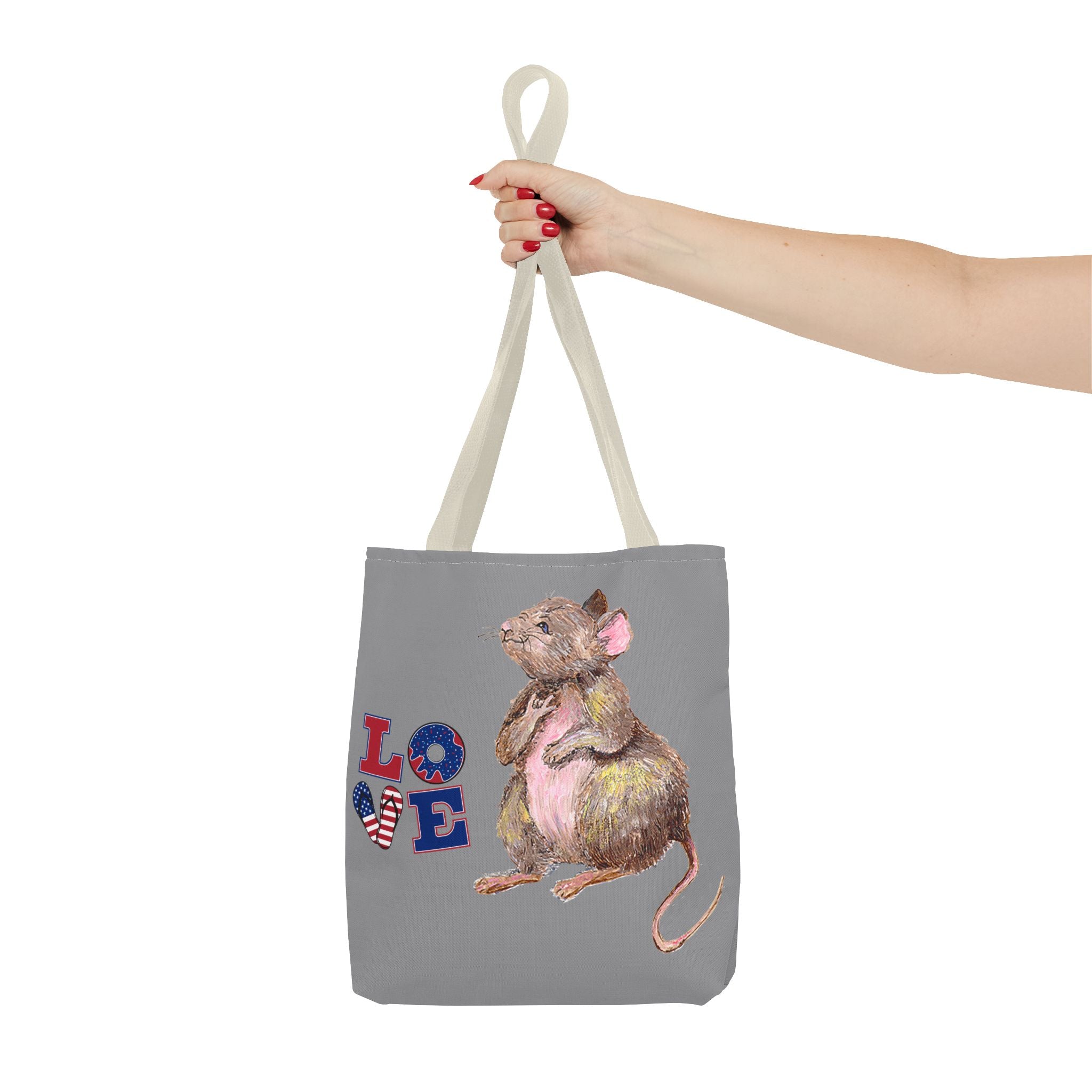 I Love You Mouse Patriotic LOVE Tote Bag | Mouse 1 | All-Over Print