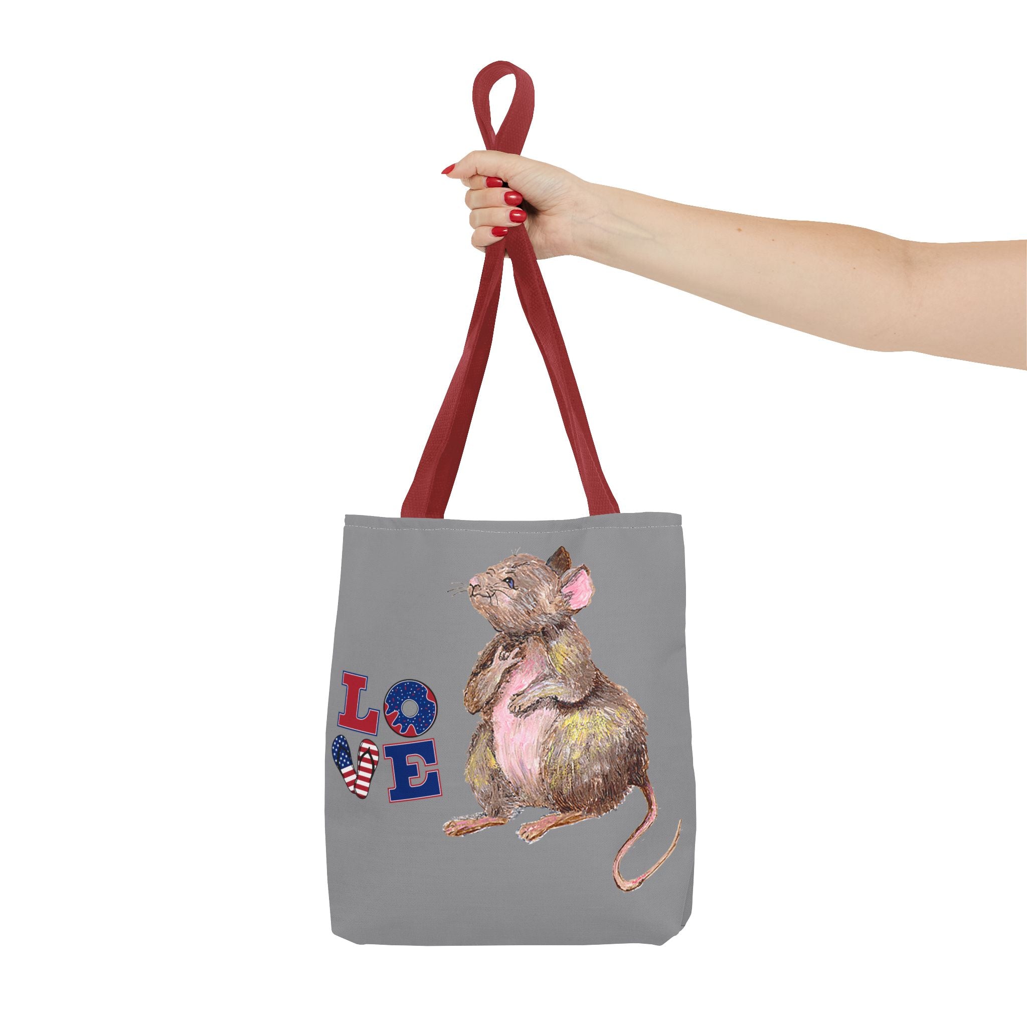 I Love You Mouse Patriotic LOVE Tote Bag | Mouse 1 AND Mouse 2 | All-Over Print