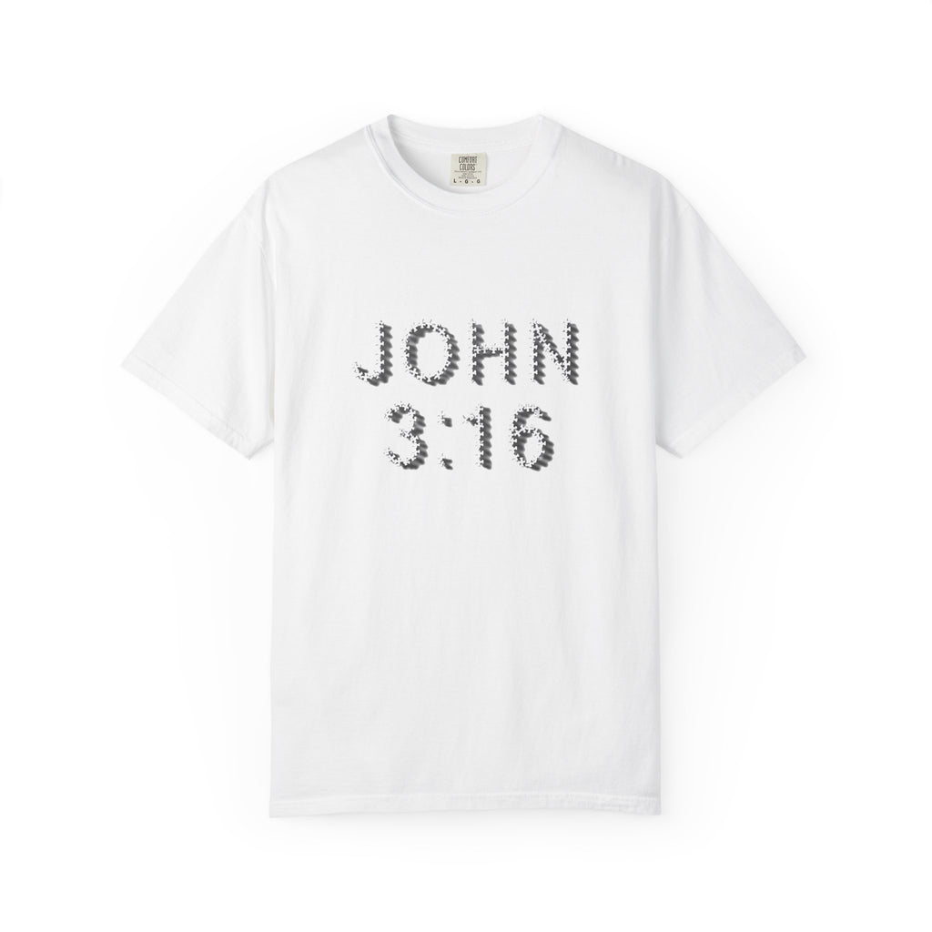 John 3:16 Scripture Cross White T-shirt | Christian Bible Verse Tee