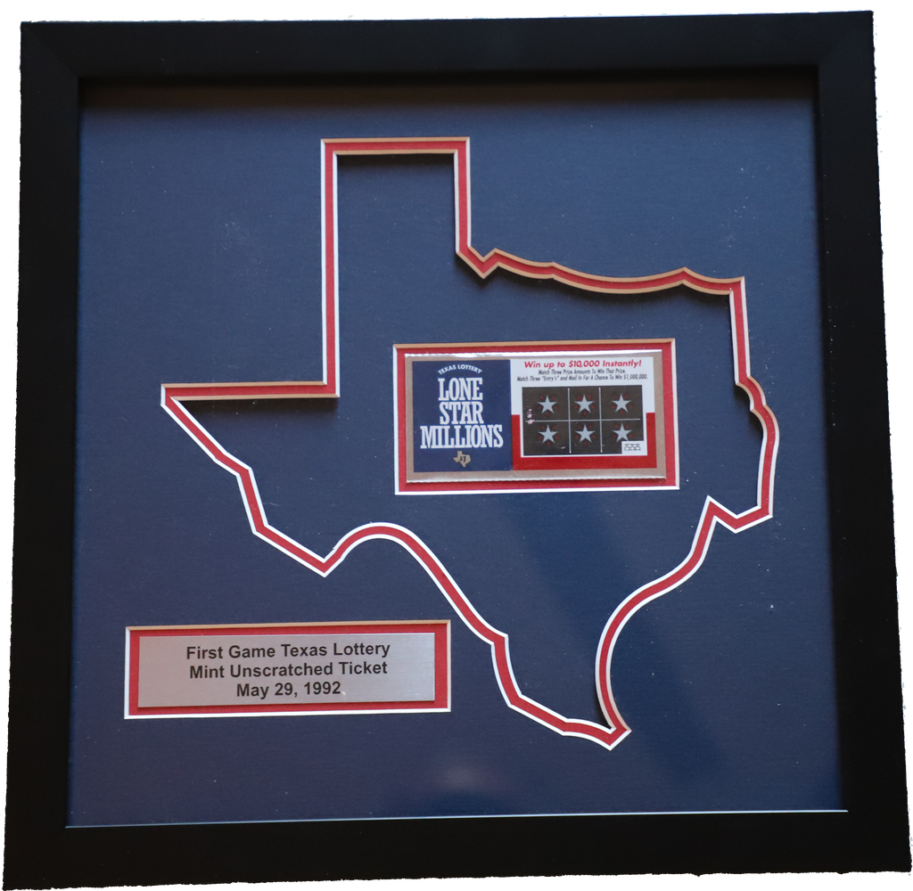 Lone Star Millions Framed Rare Ticket (01 First Game of Texas)